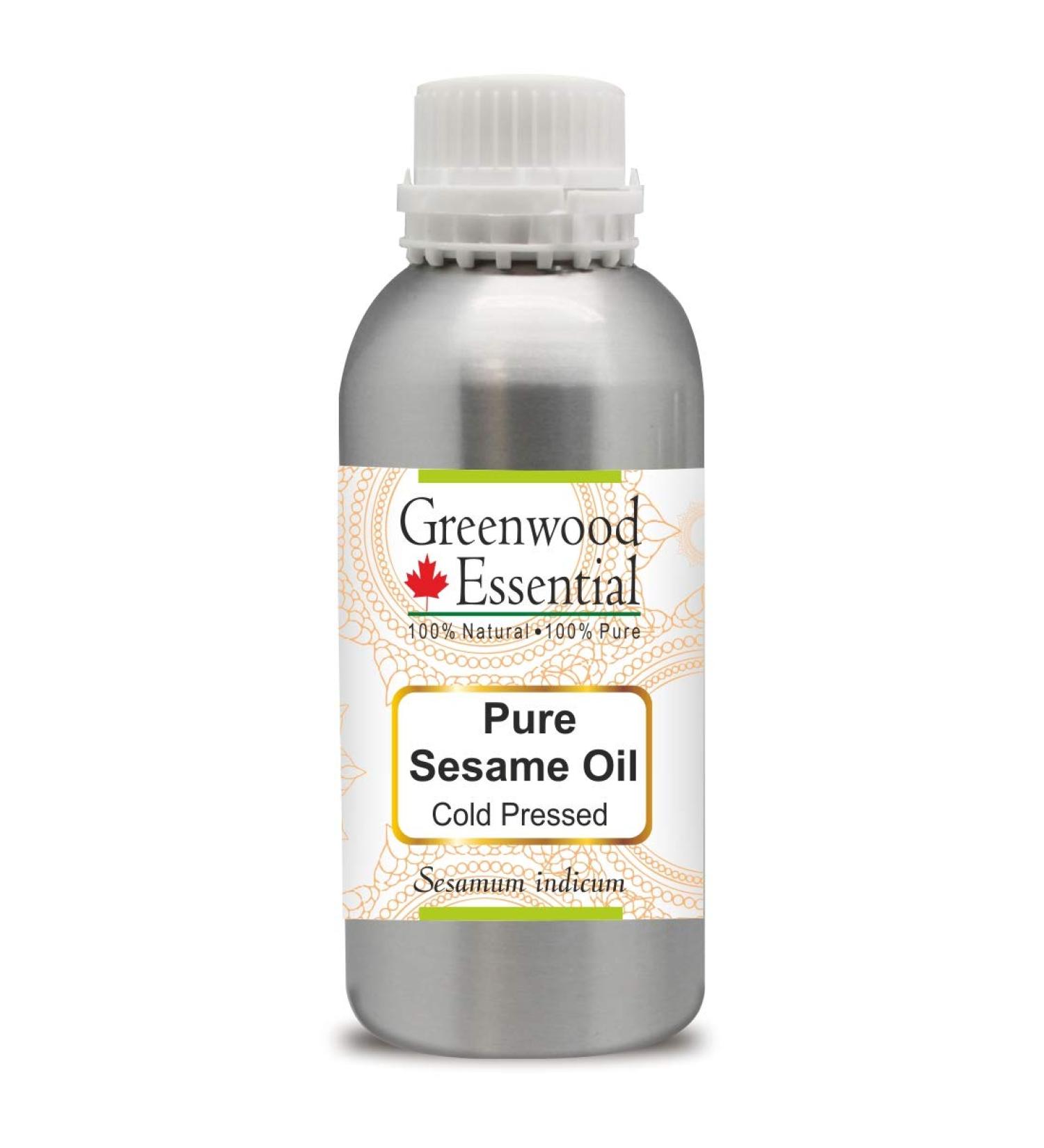 Greenwood Essential Pure Sesame Oil - 300ml Cold Pressed Therapeutic Grade | International Shipping Available - Buy Online on GoSupps.com