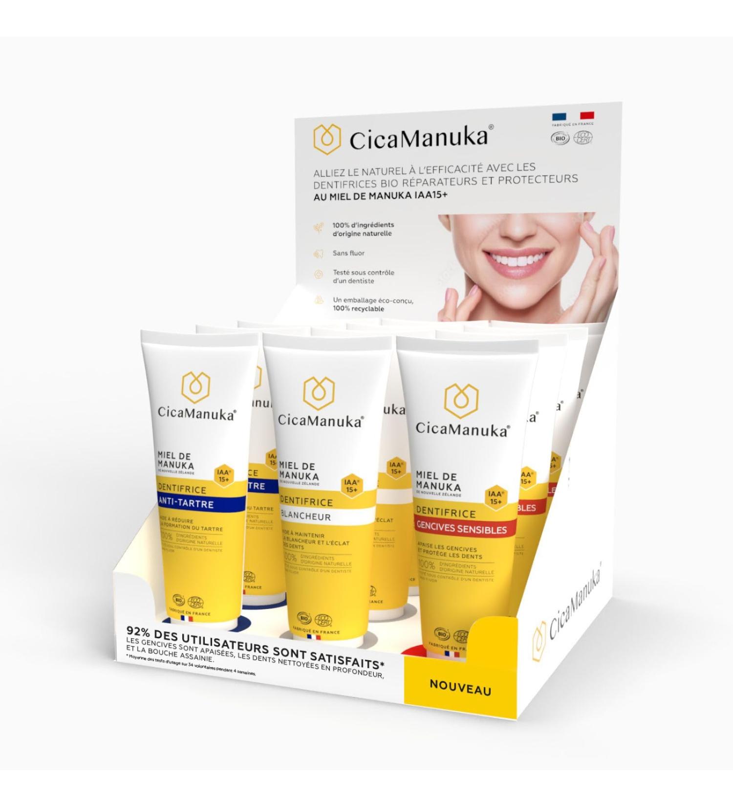 CICAMANUKA - Box of 12 Manuka honey toothpastes IAA15+ - 3 targeted actions - Oral care - Buy Online on GoSupps.com