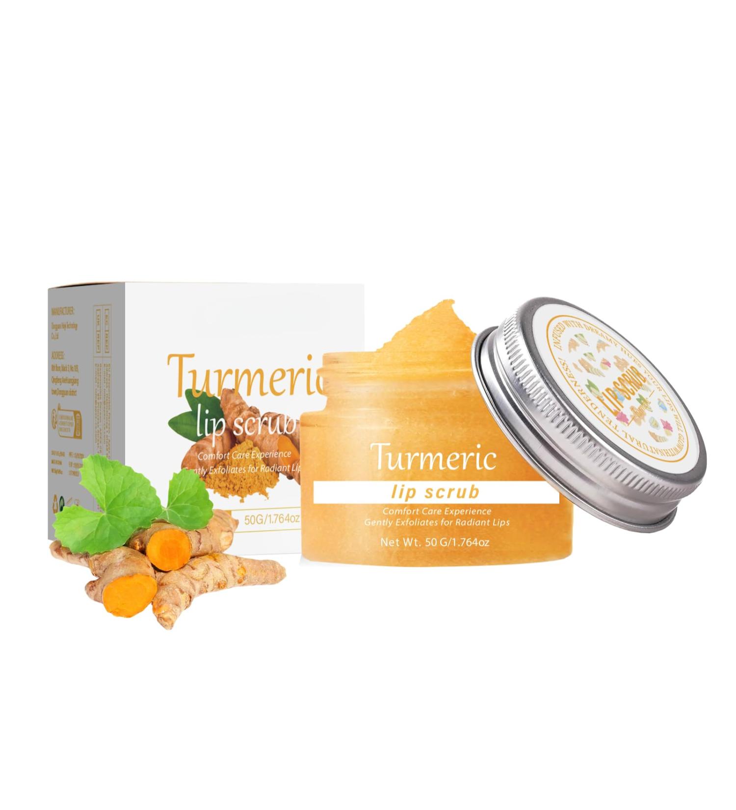 Turmeric Lip Scrub Exfoliator Vitamin C Lip Scrub Moisturizing Lip Care to Remove Dead Skin Lip Lightening For Dark Lips Lip Exfoliator Scrub Sugar Scrub for Chapped & Cracked Lips for Lip Repair - Buy Online on GoSupps.com