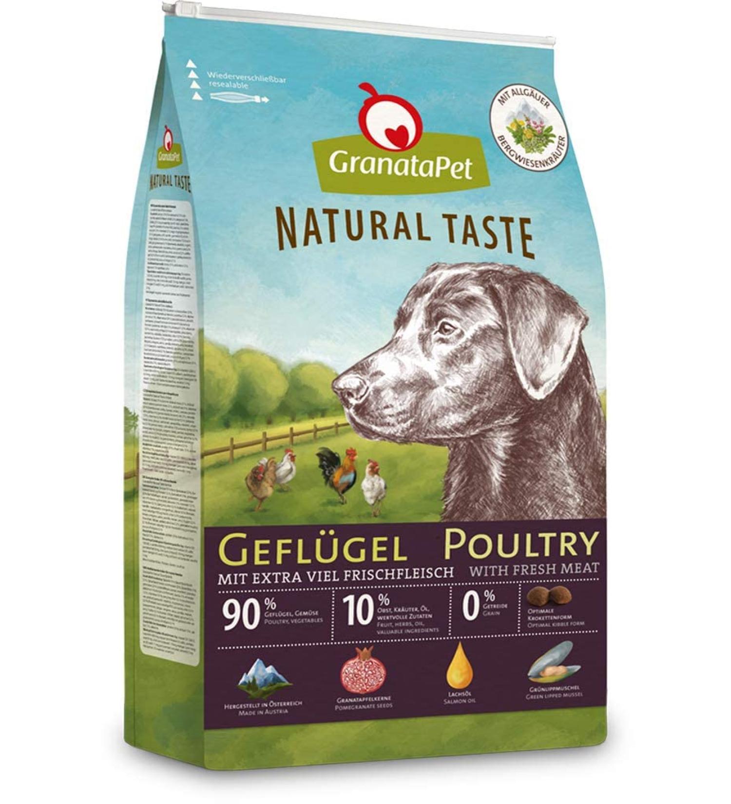 Granatapet Natural Button Poultry 12kg - Grain-Free Sugar-Free Dry Dog Food for Adult Dogs | Single Protein Formula - Buy Online on GoSupps.com