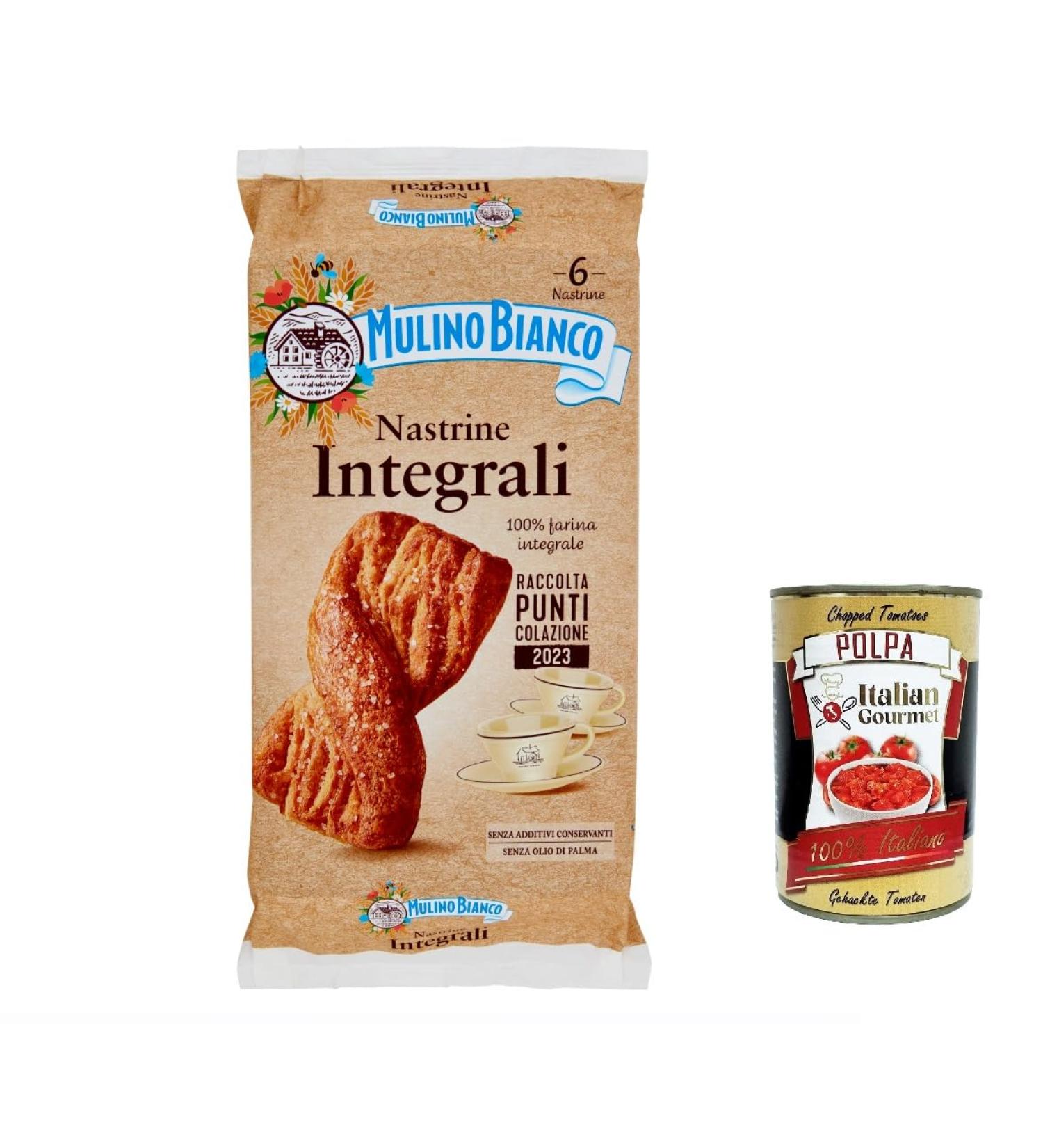  Italian Gourmet E.R. Mulino Bianco Nastrine Integrali Whole Grain Snacks 100% Whole Wheat Flour 240g + Italian Gourmet Polpa 400g (Pack of 6) - Buy Online on GoSupps.com
