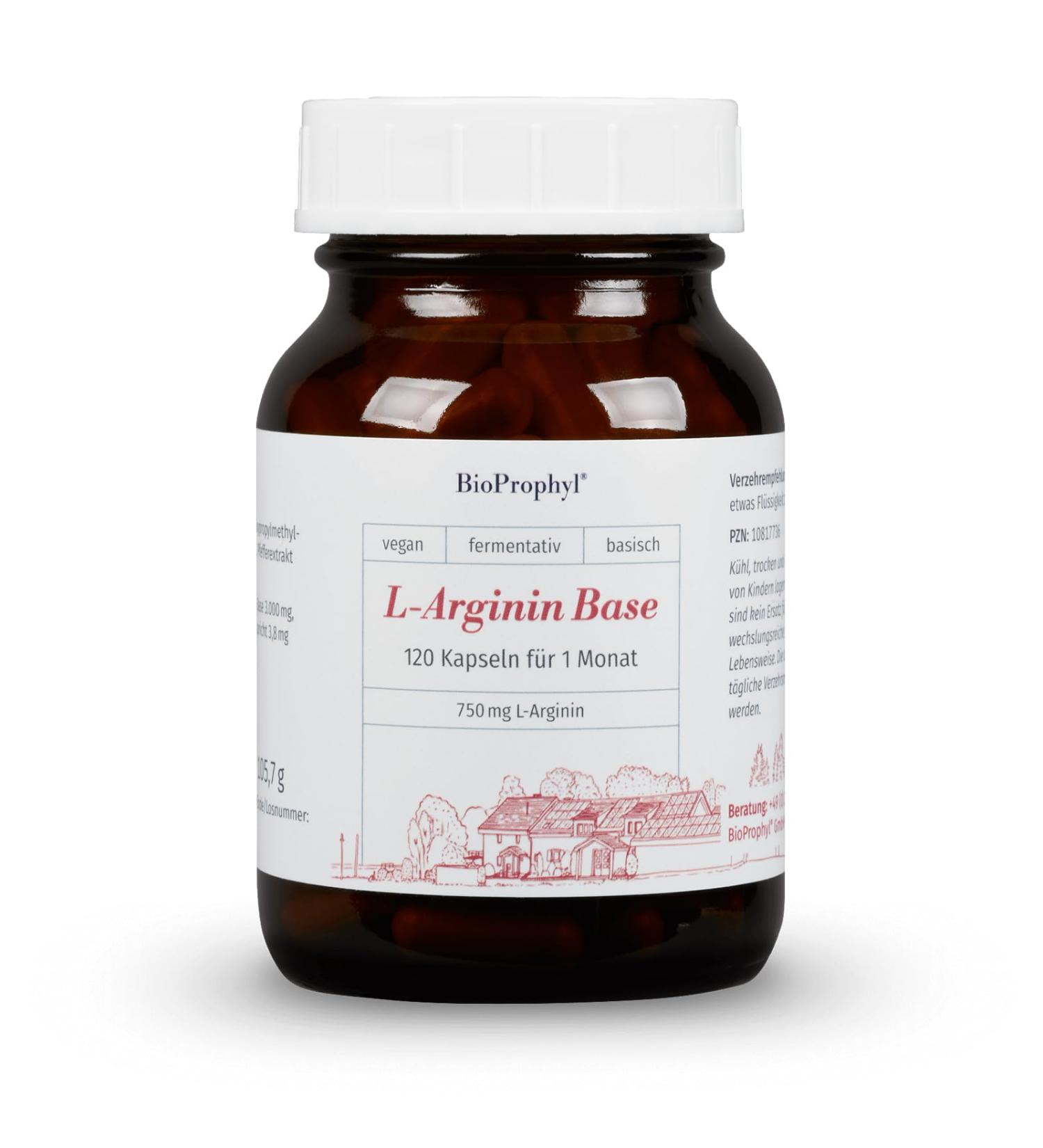 Bioprophyl L-Arginine 750mg | Pure Vegetable L-Arginine with Bioperine | 120 Plant Capsules | German Quality International Shipping - Buy Online on GoSupps.com