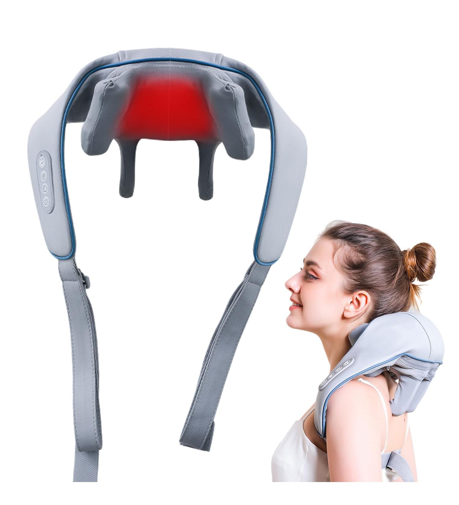 Shiatsu 4D Neck Massage Device with Heat - Perfect for Home & Office | Ideal Gifts for Men & Women - Buy Online on GoSupps.com