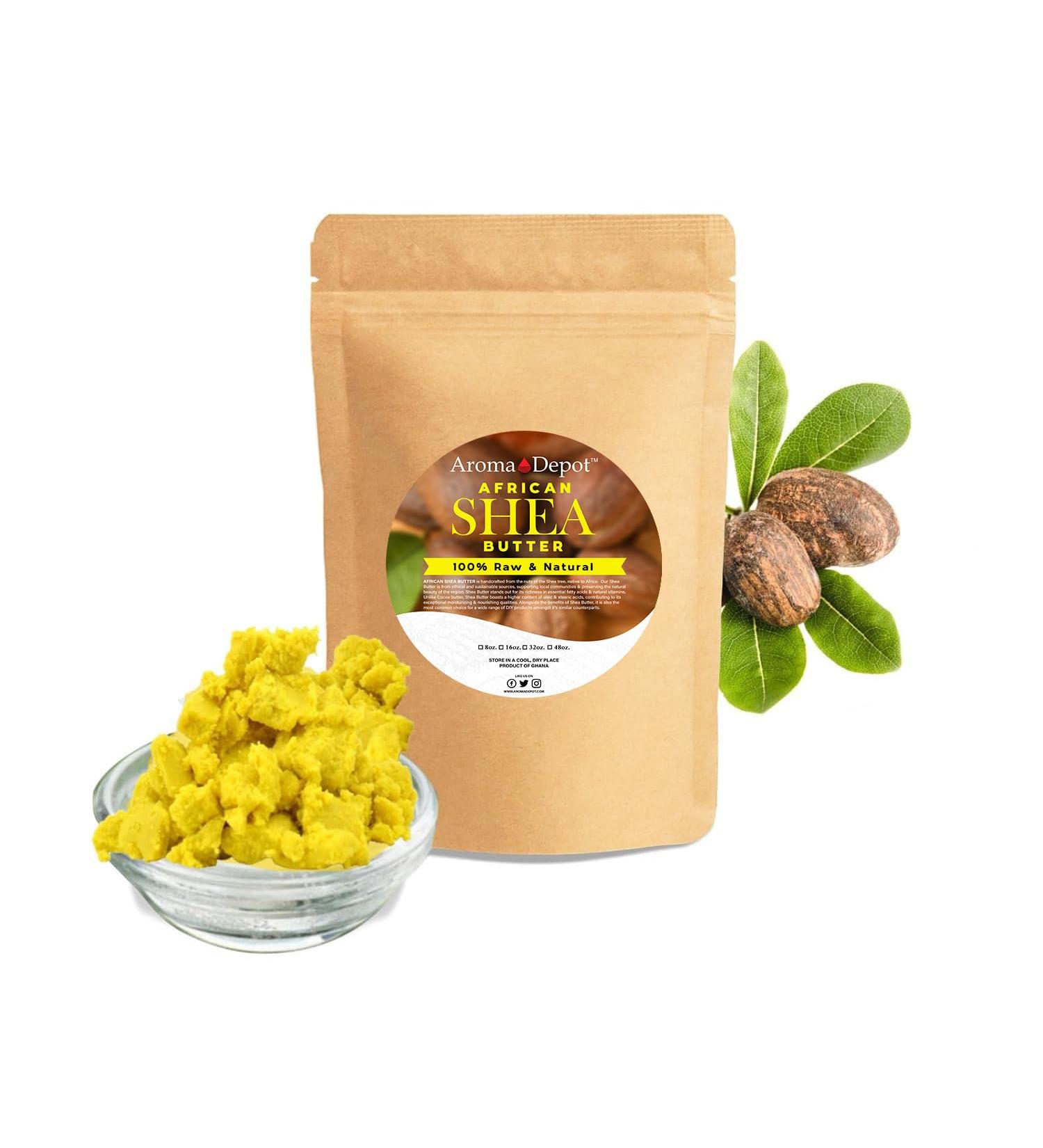 Unrefined African Shea Butter 2 lb - 100% Natural Grade A Yellow Moisturizing for Body Hair & Face Ideal for Dry Skin Imported from Ghana - Buy Online on GoSupps.com