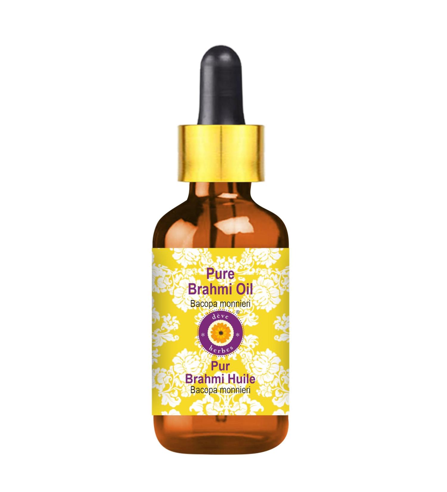 Pure Brahmi Oil (Bacopa Monnieri) 30ml | Premium Herbal Oil with Glass Dropper - Enhance Focus & Memory - Buy Online on GoSupps.com