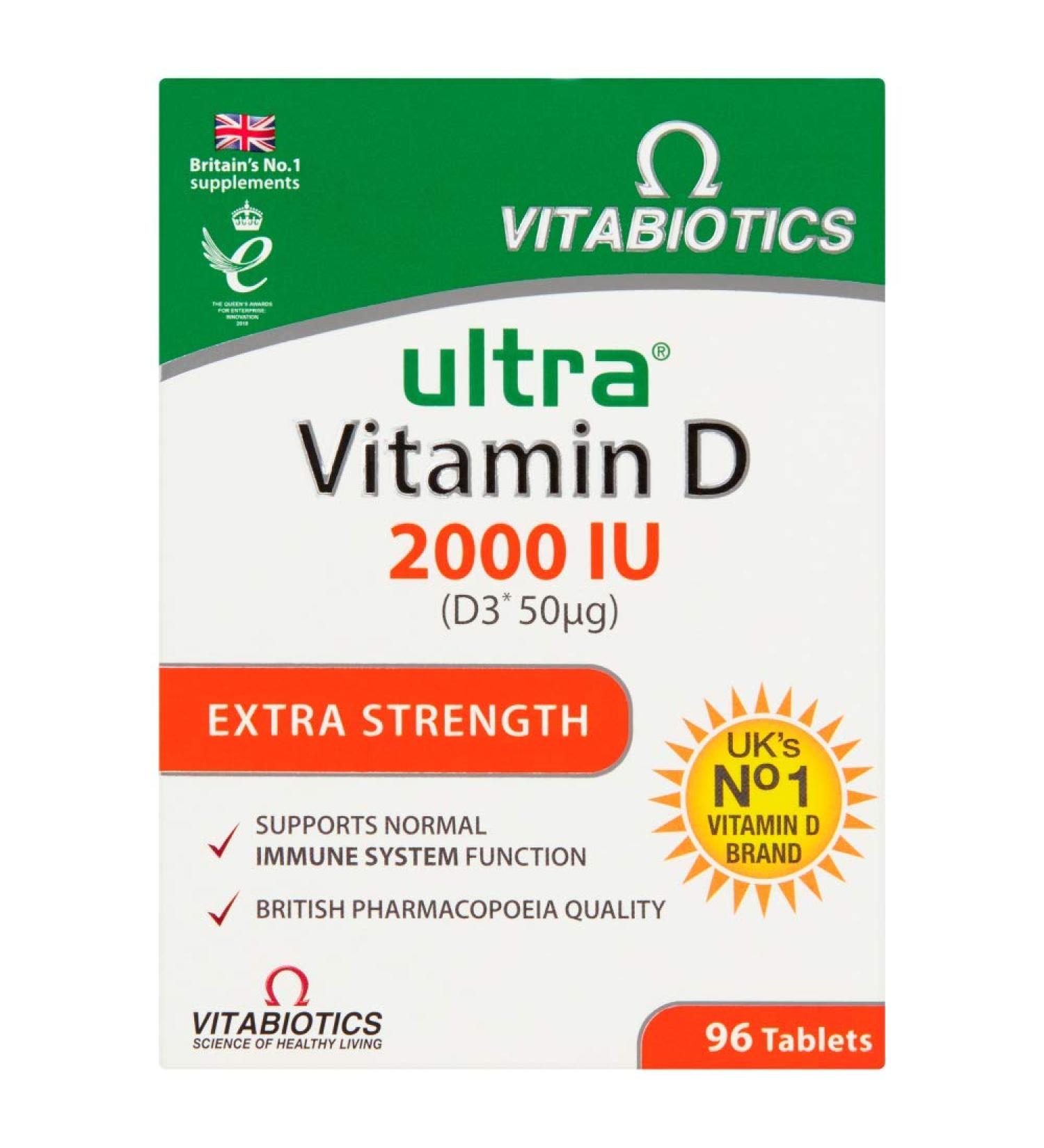 Vitabiotics Ultra Vitamin D 2000IU Tablets - Extra Strength 96 Count - Buy Online on GoSupps.com