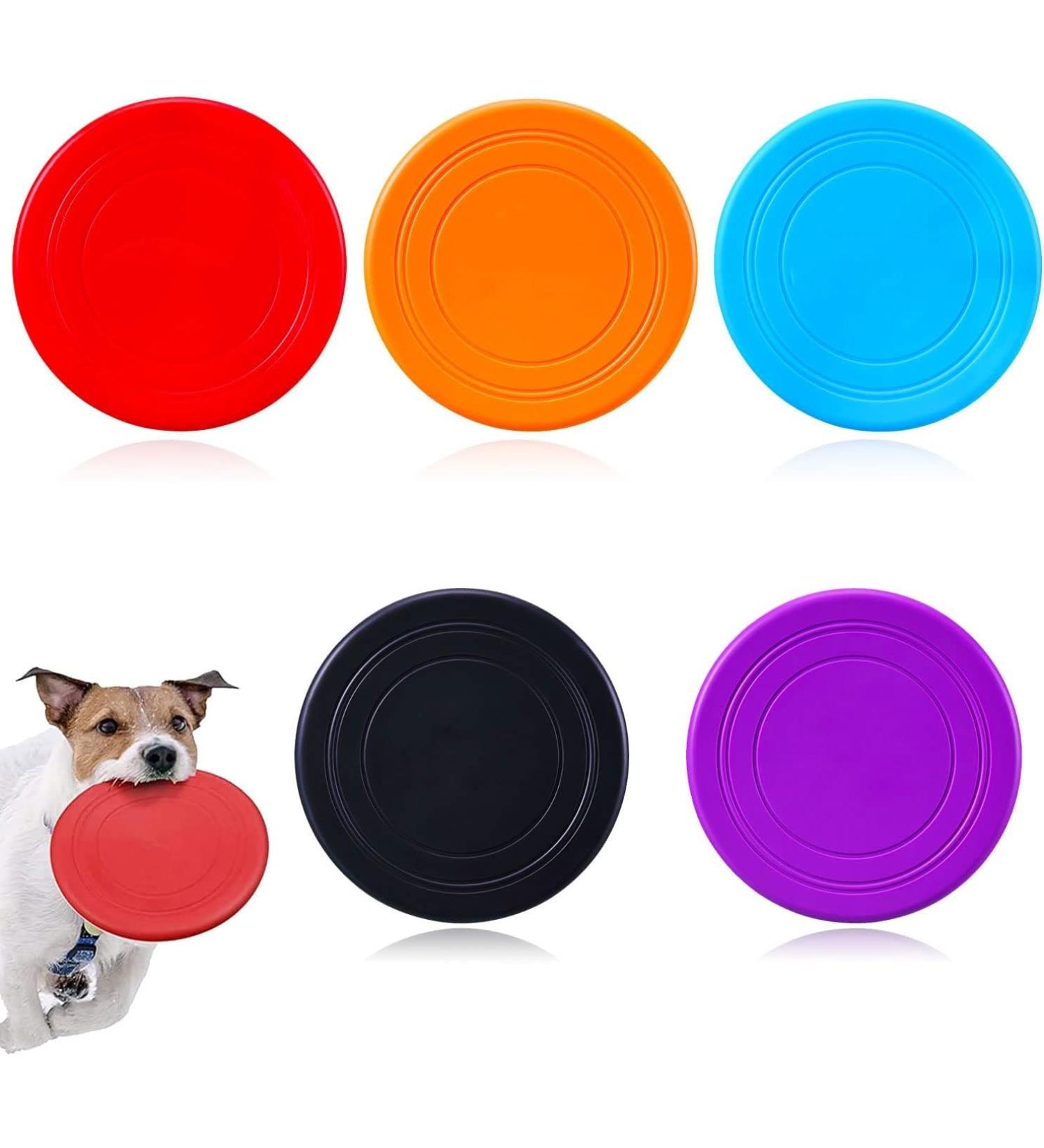 Yeahboom 5-Pack Dog Frisbee - 15cm Bite-Proof Natural Rubber | Ideal for Training Throwing & Playing | Available in 5 Colors - Buy Online on GoSupps.com