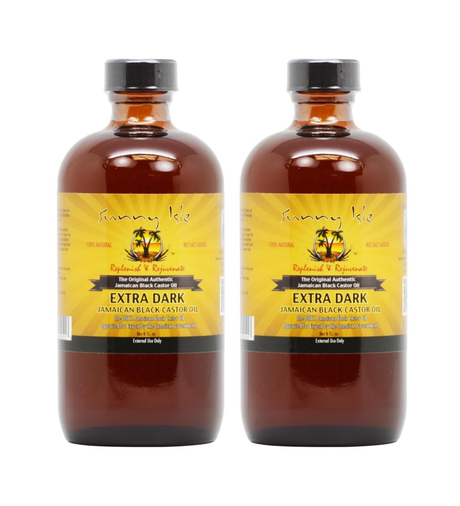 Sunny Isle Jamaican Black Castor Oil Extra Dark 8 Fl Oz (Pack of 2) + Applicator - 100% Pure & Natural - Buy Online on GoSupps.com