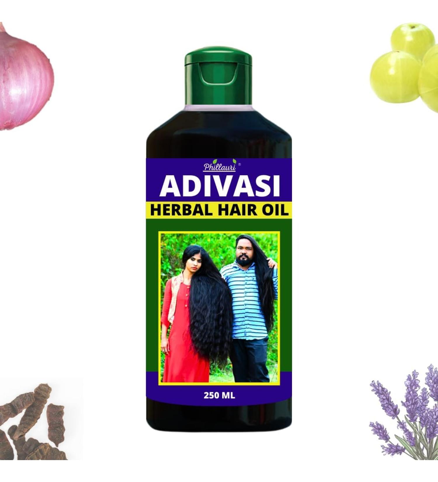 Adivasi Herbal Hair Oil - 250ml | Pure Natural Herbs for Healthy Hair | Shop Internationally - Buy Online on GoSupps.com
