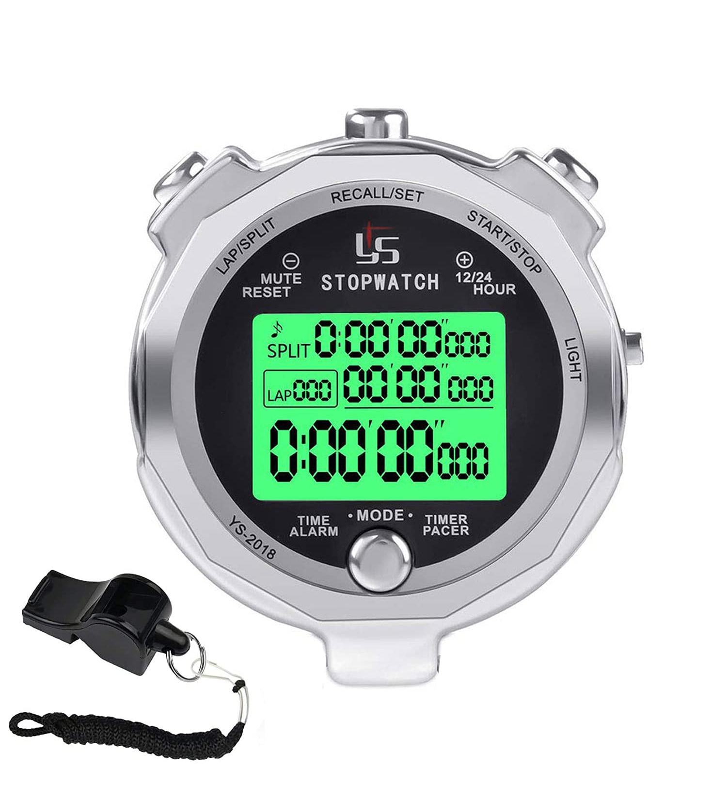 Rolilink Metal Stopwatch with Backlight, 100 Lap Memory, Waterproof Timer for Sports and Competitions - Buy Online on GoSupps.com