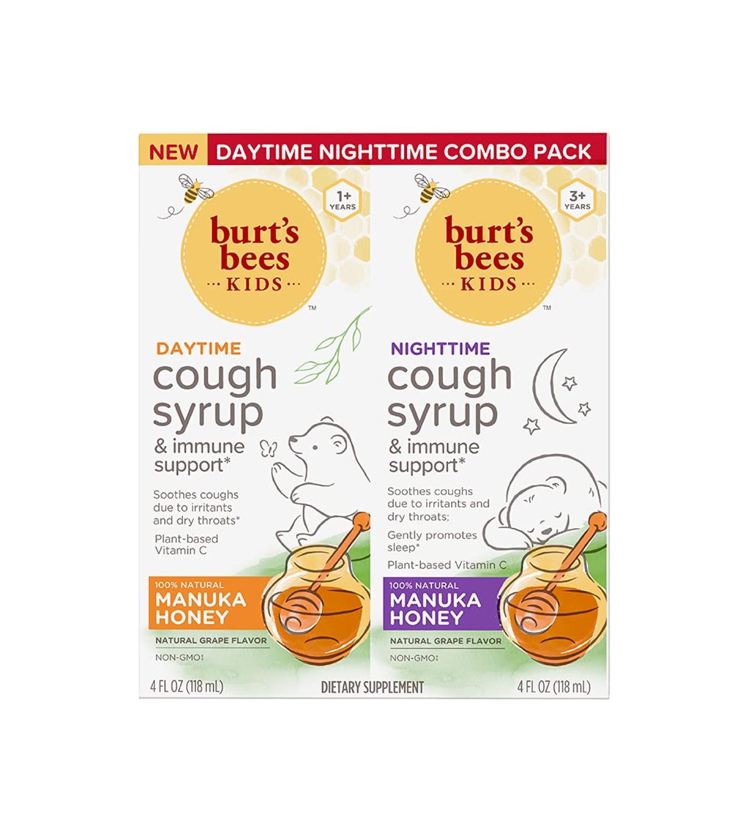 Burt's Bees Kids Cough Syrup & Immune Support Combo - Natural Grape, 2 Pack (4 fl oz) - Buy Online on GoSupps.com