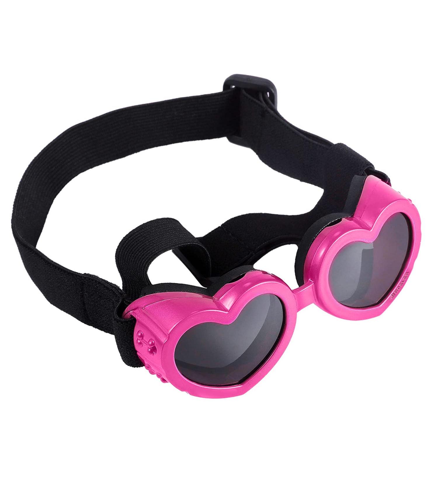 KINBOM Sunglasses for Small Dogs Dog Windproof Glasses Adjustable High-Elastic Heart Shape Goggles Dog Sunglasses Sun-Proof Waterproof Dustproof Pet Glasses Dog Eyewear Protection Pink - Buy Online on GoSupps.com