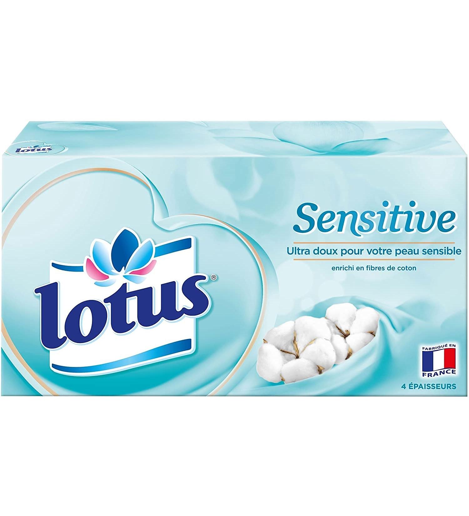 Lotus Sensitive - Box of tissues - Pack of 3 (3 X 80 tissues)
