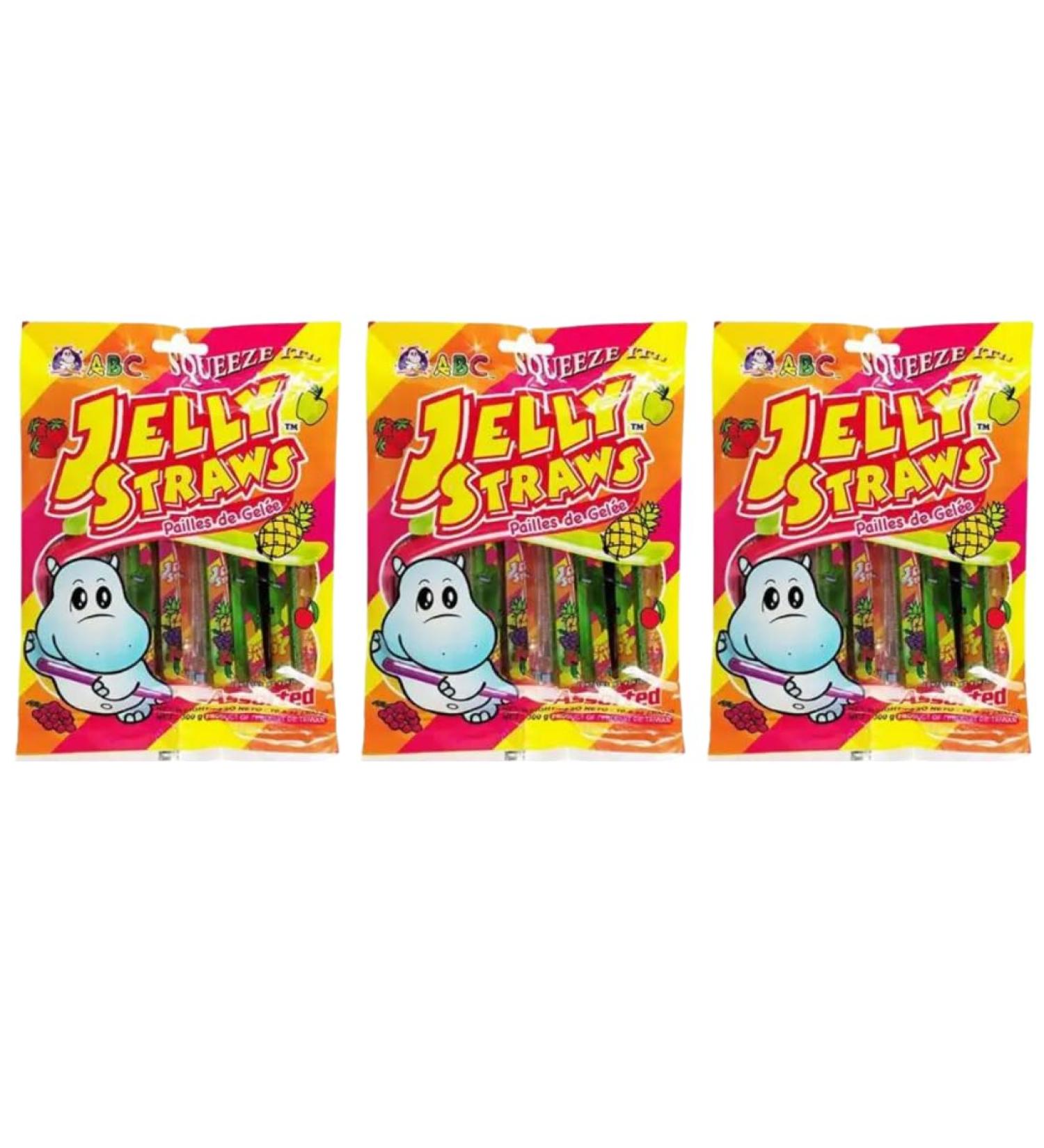 Candy Box Fruit rubber sticks abc hippo - jelly fruit strips - Challenge Long Jellys - Kaubonbon rods - Soft cause with fruit - 900 ml 3 pieces 300 g (3 -pack) Animal