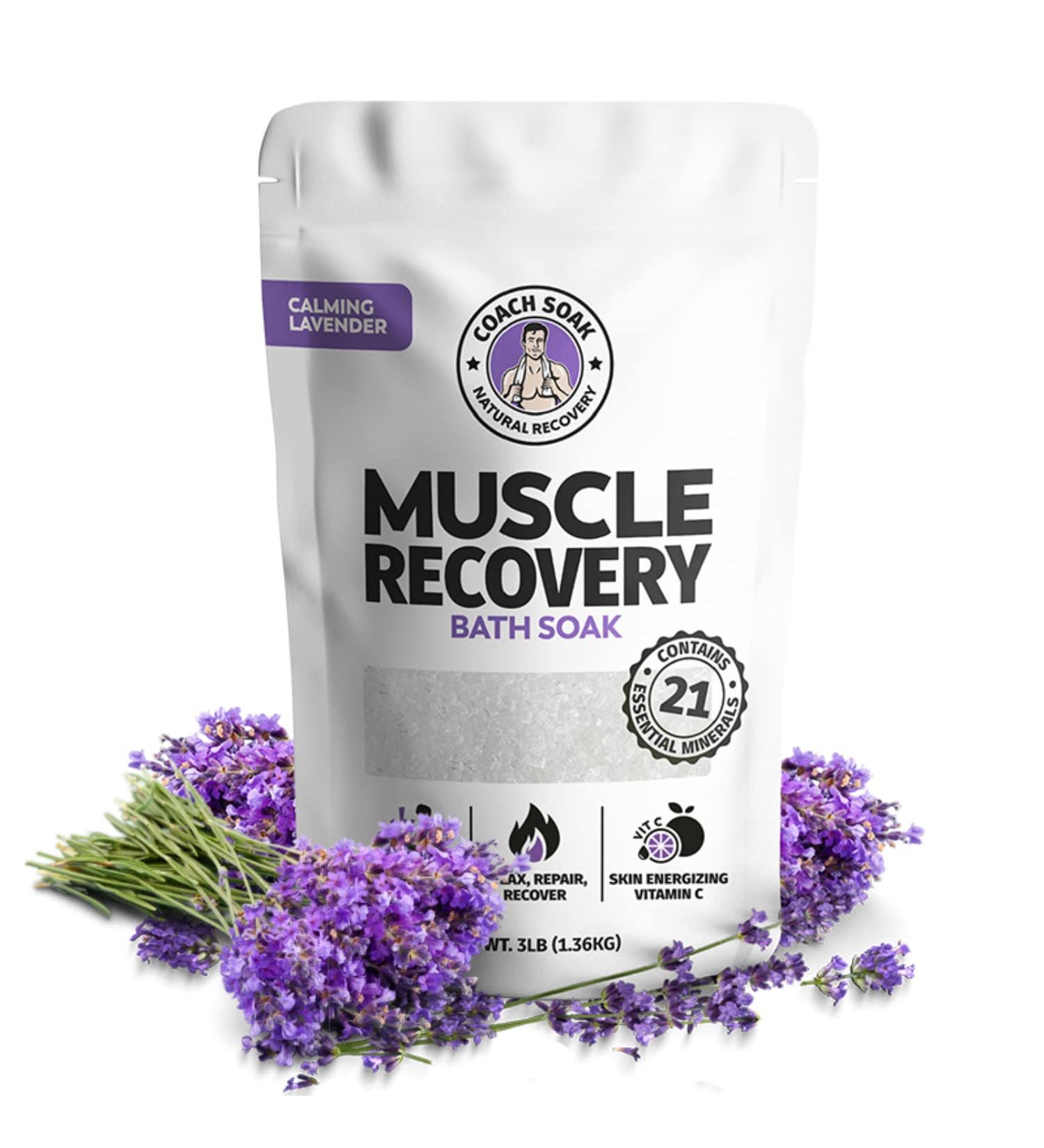 Coach Soak: Natural Magnesium Bath Soak for Muscle Recovery & Joint Relief - Fast Absorbing Lavender Essential Oils & Dead Sea Salt - Buy Online on GoSupps.com