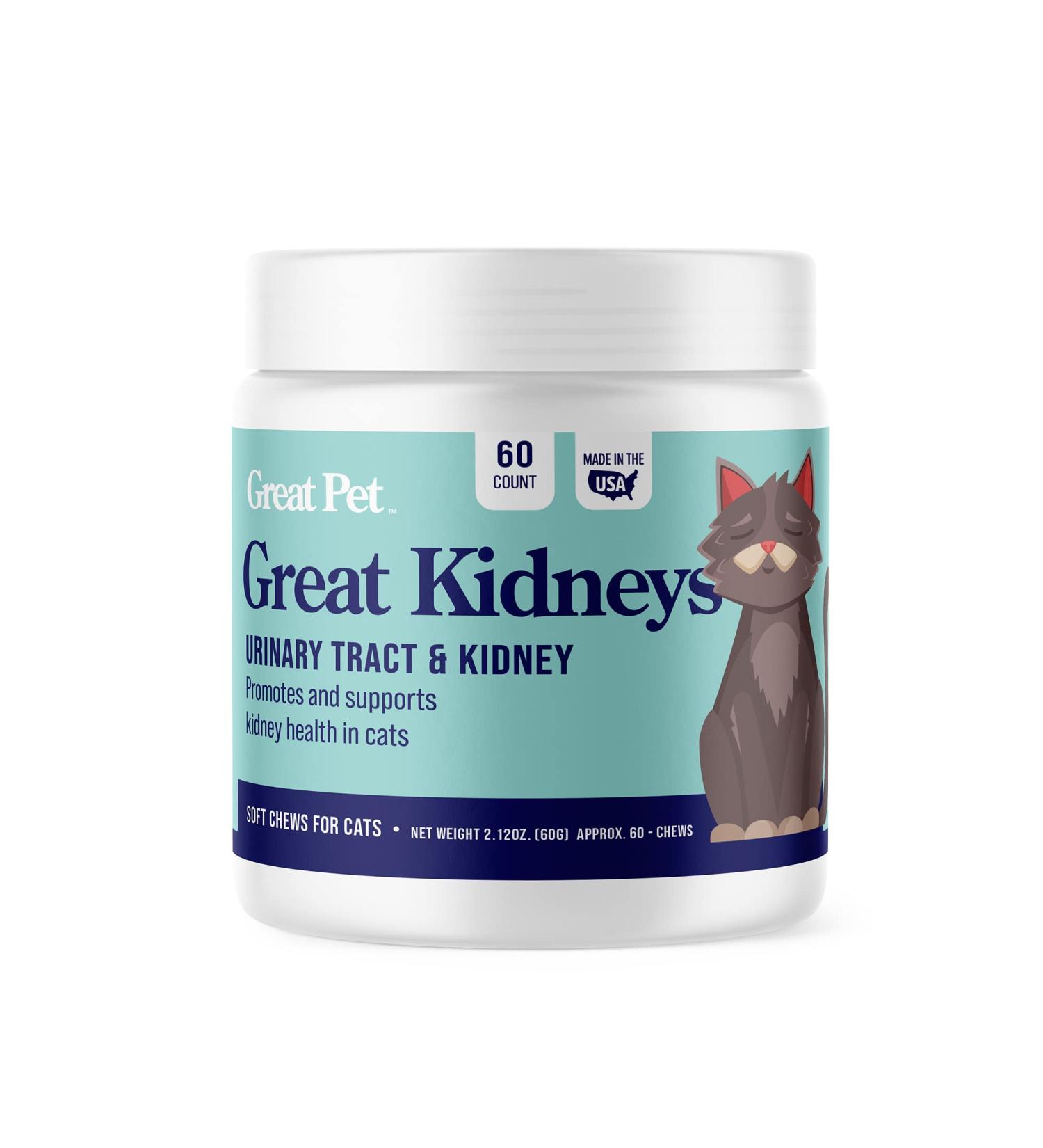 Great Kidneys Natural Cat Kidney Support Treats - Chicken Flavor - Made in USA - Buy Online on GoSupps.com