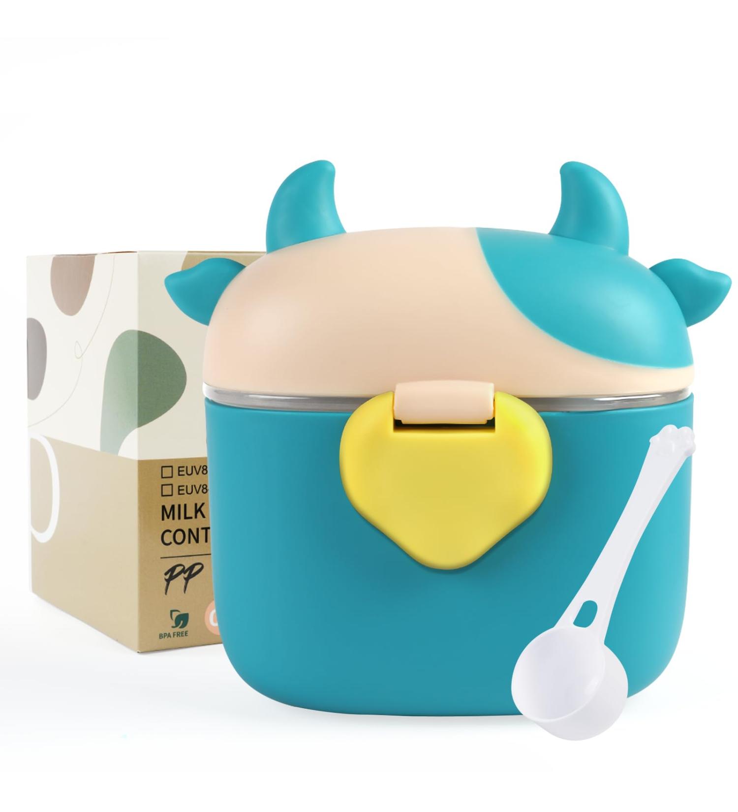 Aolso Baby Formula Dispenser Pot with Sealed Cover and Spoon - 230g Milk Powder Container (Green) - Buy Online on GoSupps.com