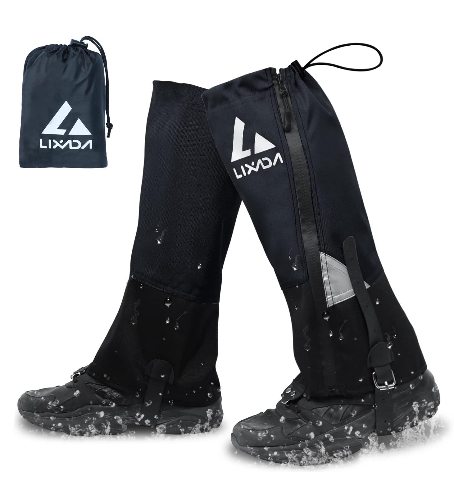 Lixada Waterproof Gaiters for Men & Women - Outdoor Protection from Snow Rain & Insects for Hiking Hunting & Cycling - Durable Rain Gaiters Black - Buy Online on GoSupps.com