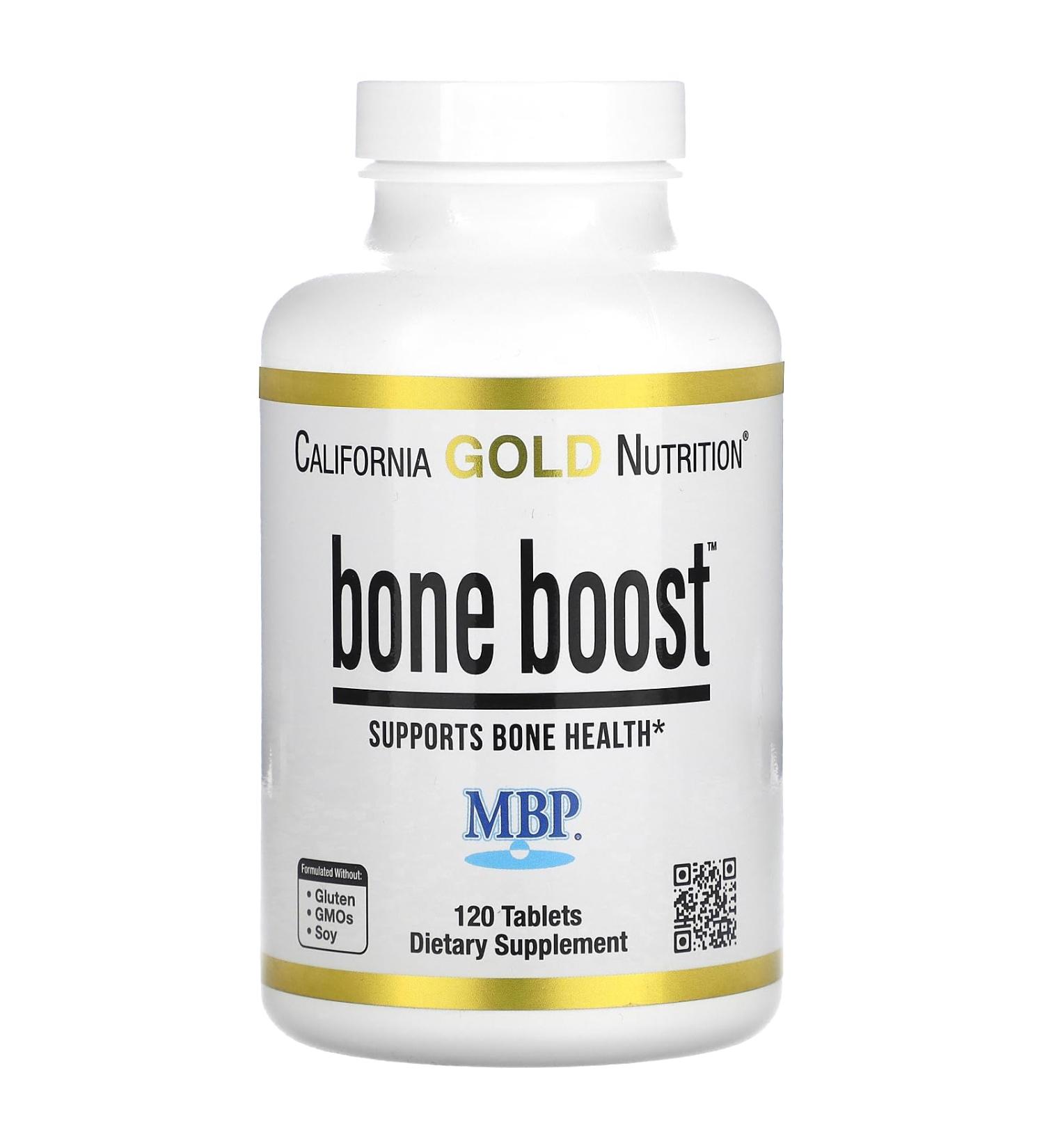 California Gold Nutrition Bone Boost Supplement - Calcium & Vitamin D for Bone Health - Vegetarian, Gluten-Free, Non-GMO - 120 Tablets - Buy Online on GoSupps.com