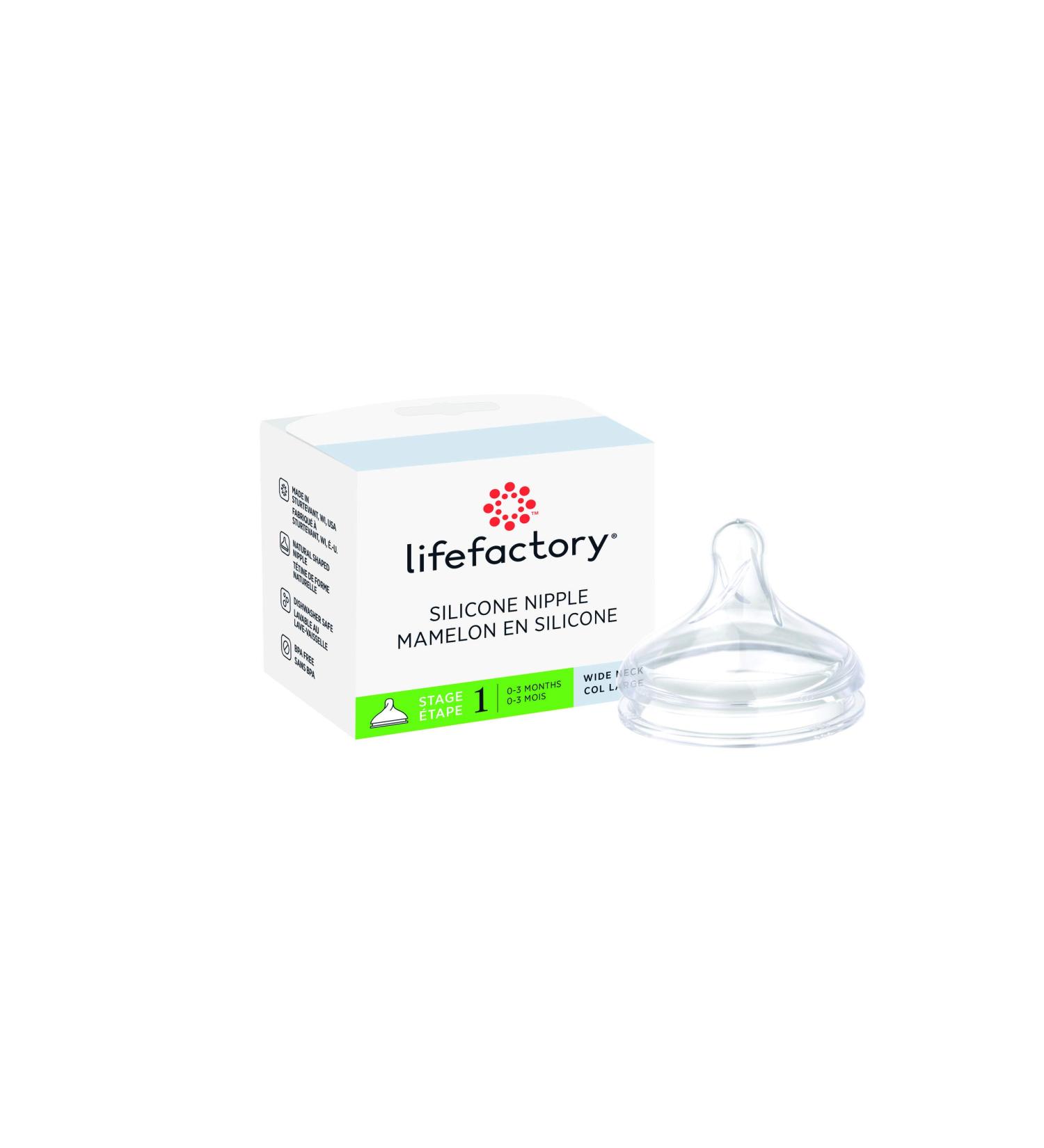 Lifefactory Stage 1 Wide Neck Silicone Nipple 1-Pack - Clear (LG8616) - Buy Online on GoSupps.com