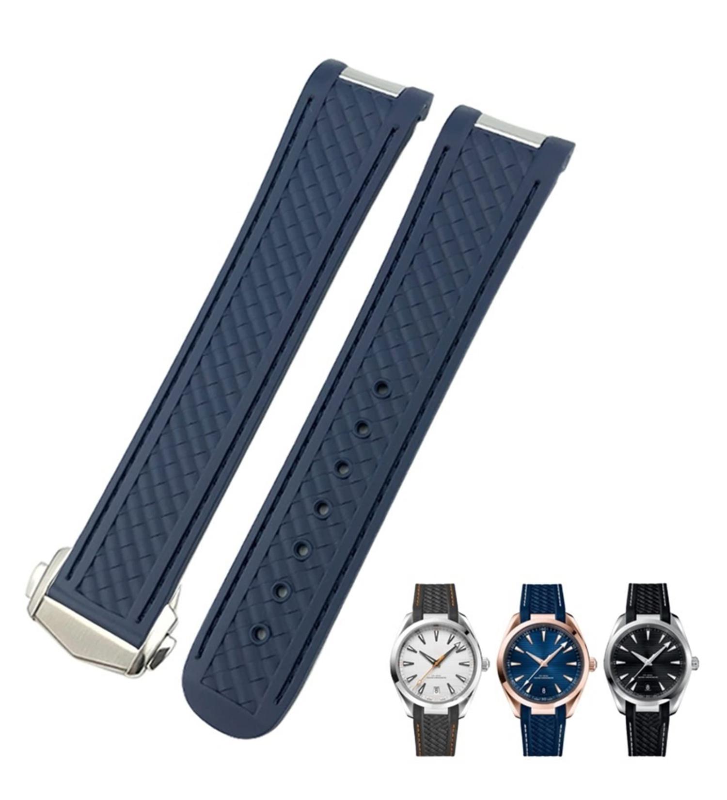 Iotup Rubber Watch Bracelet for Omega Seamaster 300 Aqua Terra & Speedmaster - 19mm & 20mm Silicone Wrap - Buy Online on GoSupps.com