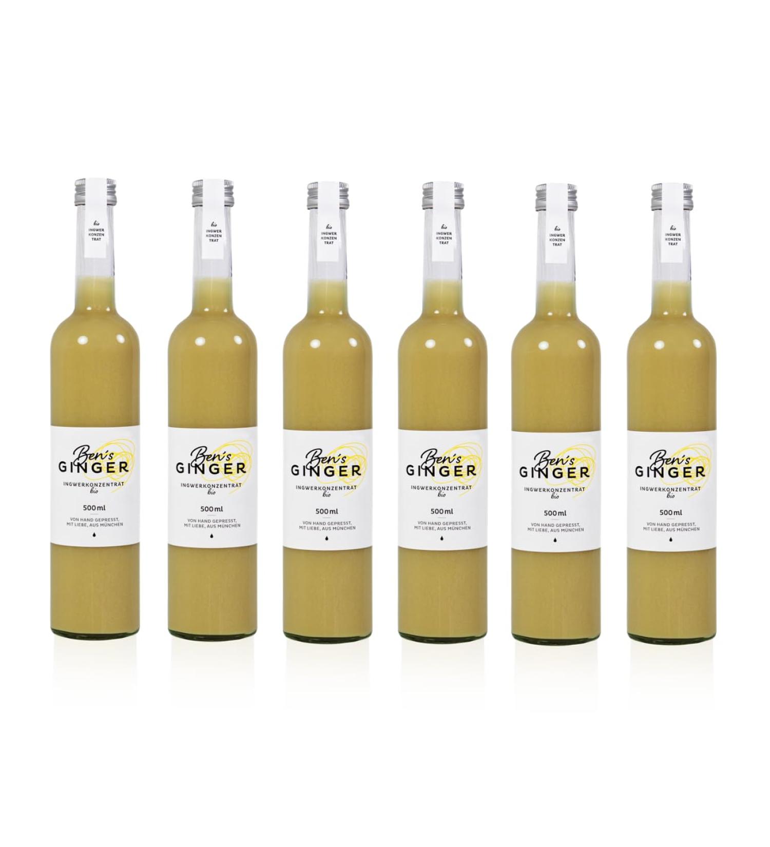 Ben's Ginger Ginger Concentrate "Ben's Ginger" from Bavaria (500 ml) - Organic (6)