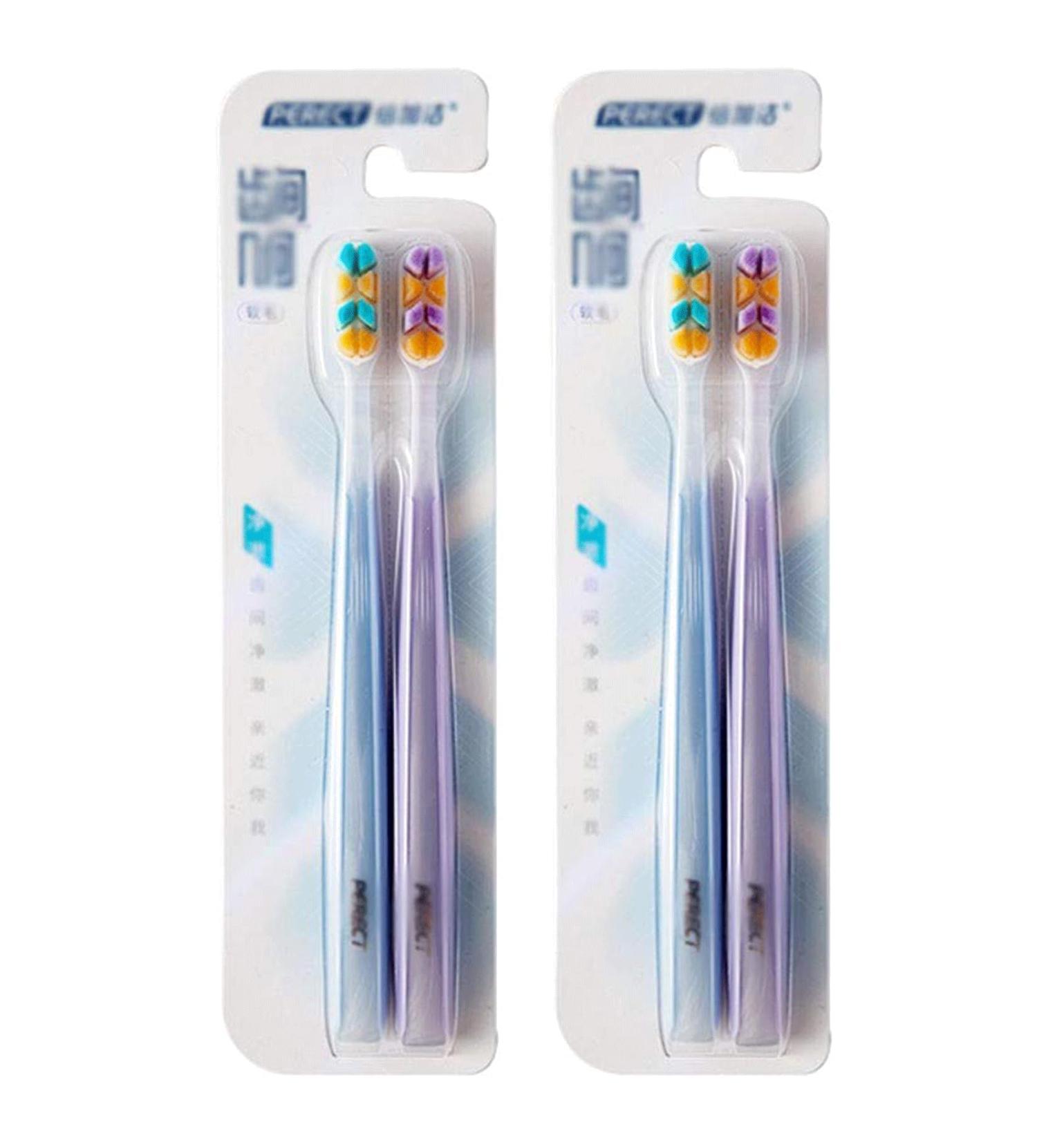 Zumaha Ultra-Like Compact Toothbrush Set - 10 000 Bristles for Adults Pregnancy & Juniors - Ergonomic Design Pack of 4 - International Shipping Available - Buy Online on GoSupps.com