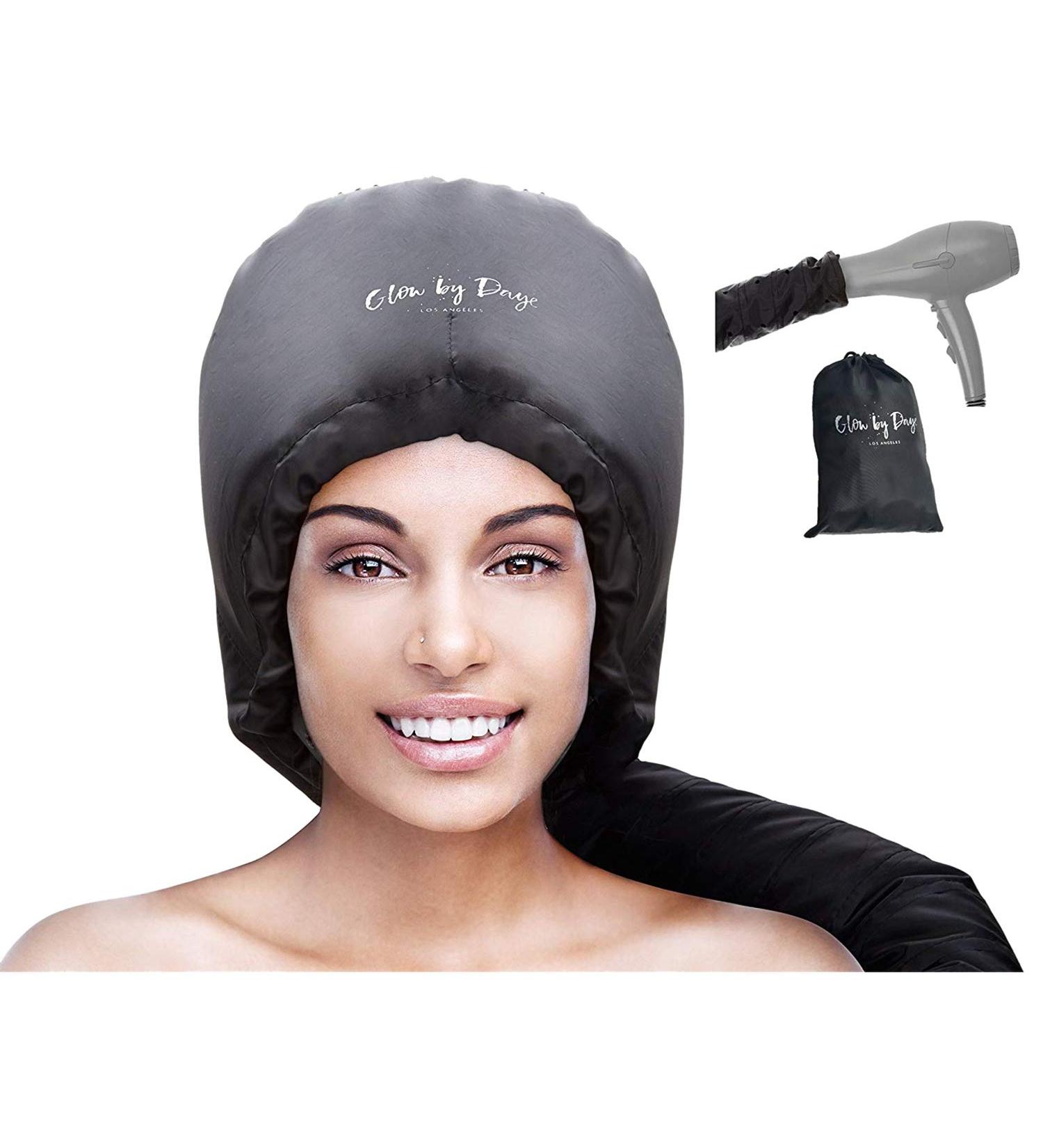 Luntus Hood Hair Dryer Attachment- Soft Adjustable Extra Large Hooded Bonnet for Hand Held Hair Dryer with Stretchable Grip and Extended Hose Length (Black) - Buy Online on GoSupps.com