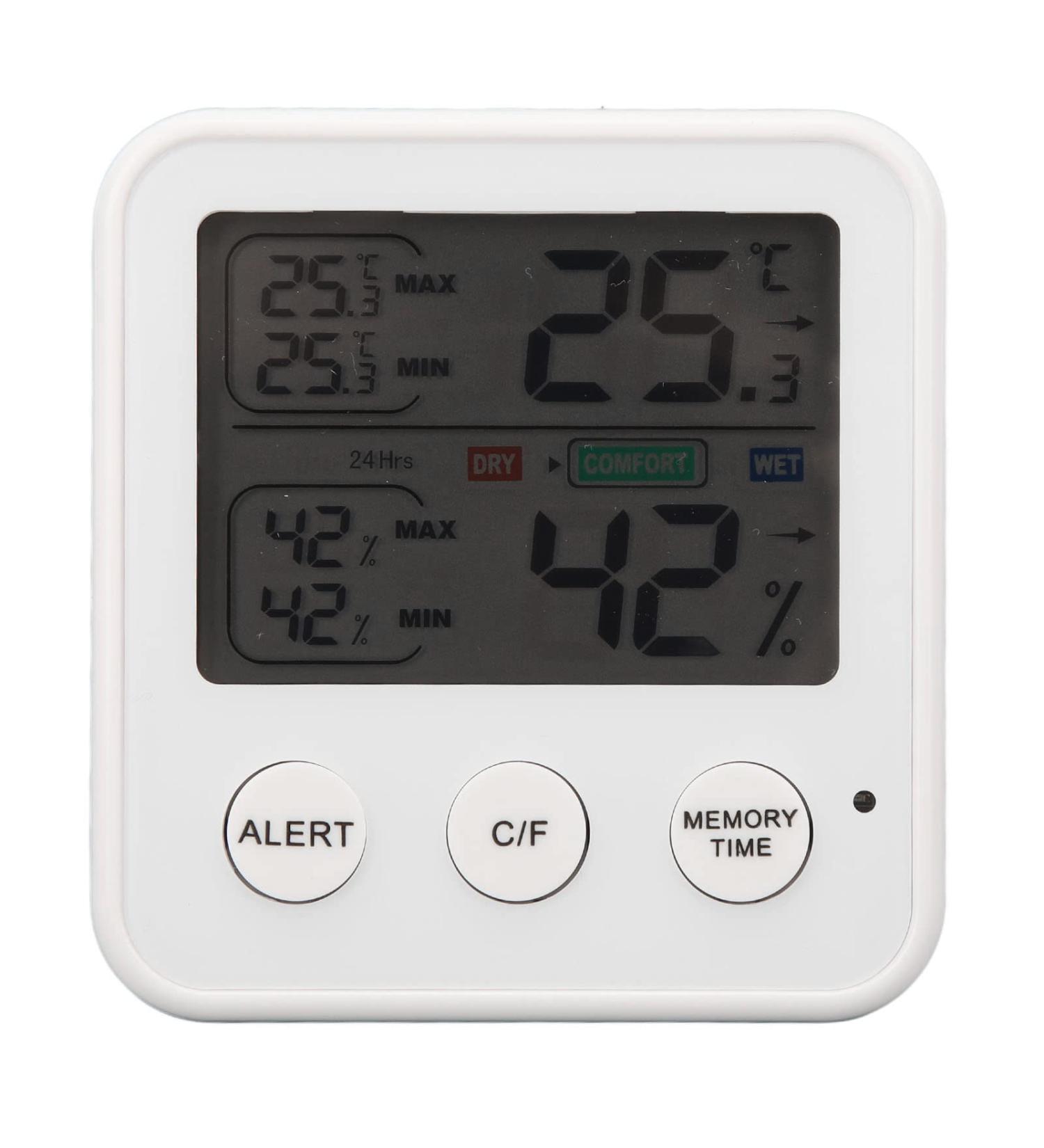 LCD Digital Thermometer & Hygrometer - Accurate Temperature & Moisture Meter for Home Office Baby Room Greenhouse (White) - Buy Online on GoSupps.com