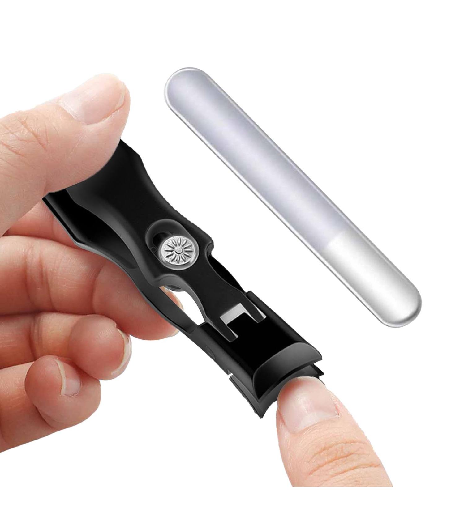 nail clippers for thick nails nail clippers with nail catcher | jaw nail clippers - stainless steel nail file toe nail clippers manicure tool for women Black - Buy Online on GoSupps.com