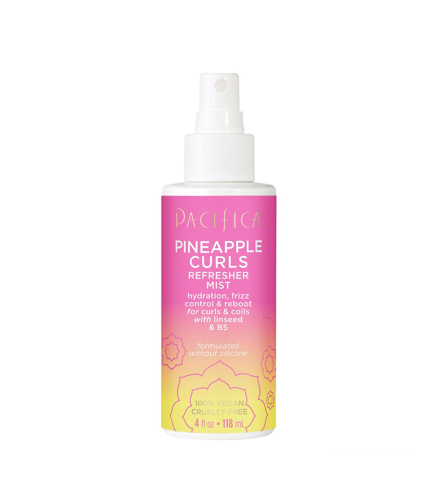 Pacifica Beauty Pineapple Curls Refresher Mist - 4 fl oz | Vegan, Cruelty-Free, Sulfate & Paraben-Free, Clean Hair Care for Textured Curly Hair - Buy Online on GoSupps.com