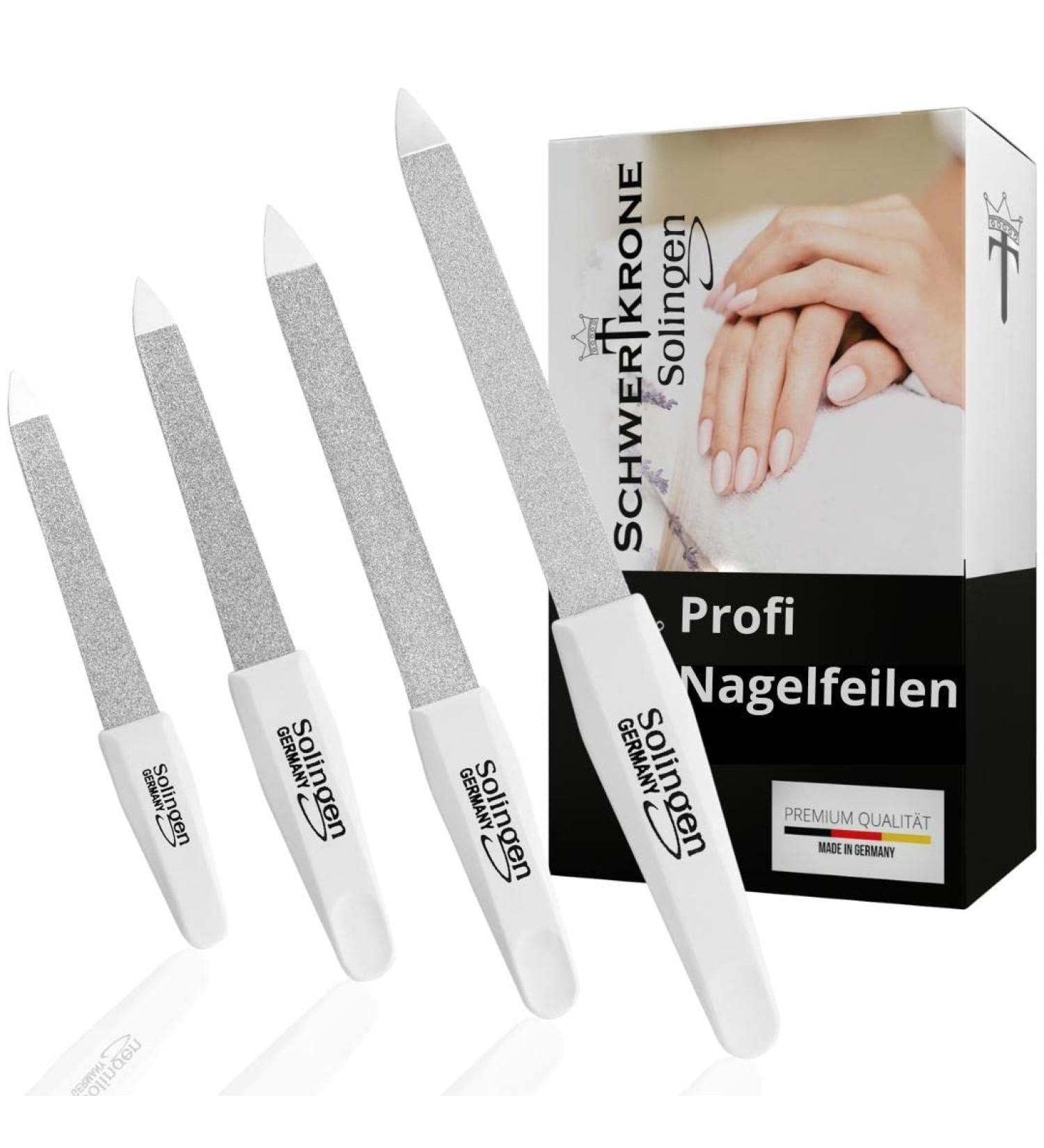 Schwertkrone High-Quality Sapphire Nail File Set - 4 Pieces Fine/Coarse | Premium Manicure & Pedicure Tools from Solingen - Buy Online on GoSupps.com