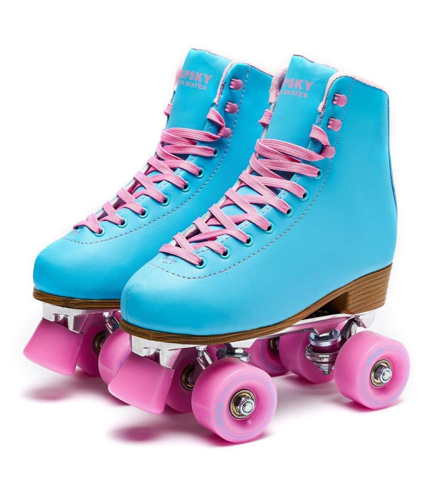 Goupsky Roller Skate Shoes for Women/Youth - Retro 4 Wheels Quad Skates - Blue Size 9 - Indoor & Outdoor - Buy Online on GoSupps.com