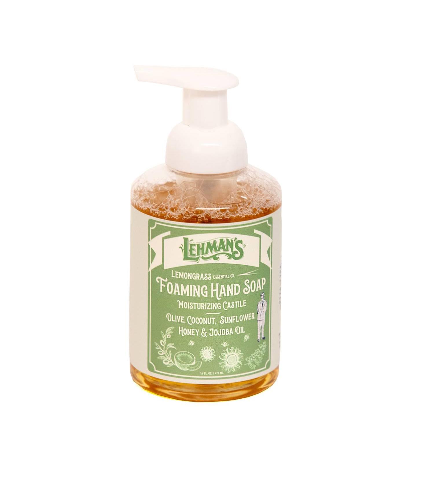 Lehman's Castile Foaming Hand Soap - All-Natural Mild & Moisturizing Essential Oil Scented (Lemongrass) | 16 fl oz - Shop Internationally - Buy Online on GoSupps.com