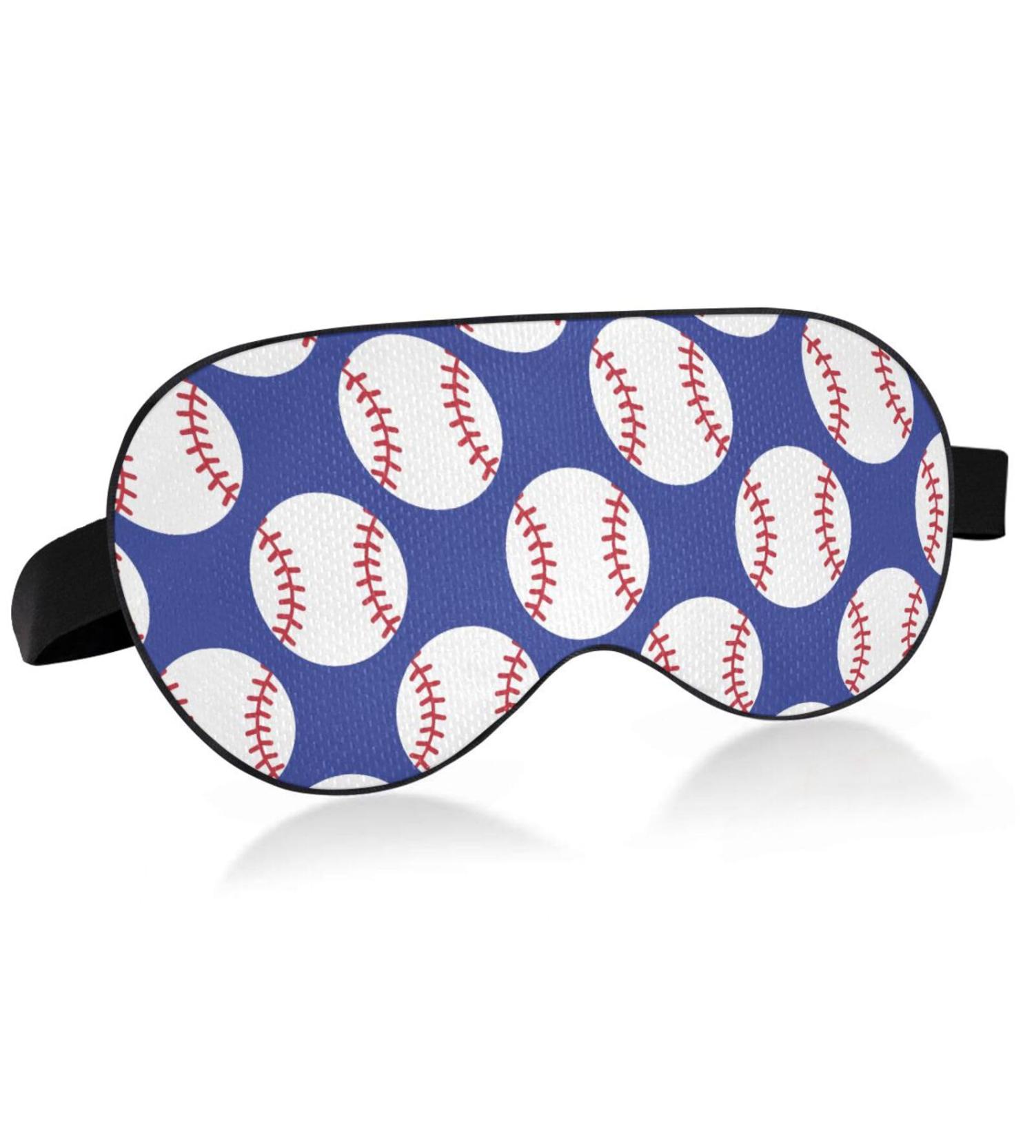 Baseball Pattern Sleep Mask - Lightweight Light Blocking Eye Mask for Men & Women | Adjustable Strap for Travel & Naps - Buy Online on GoSupps.com