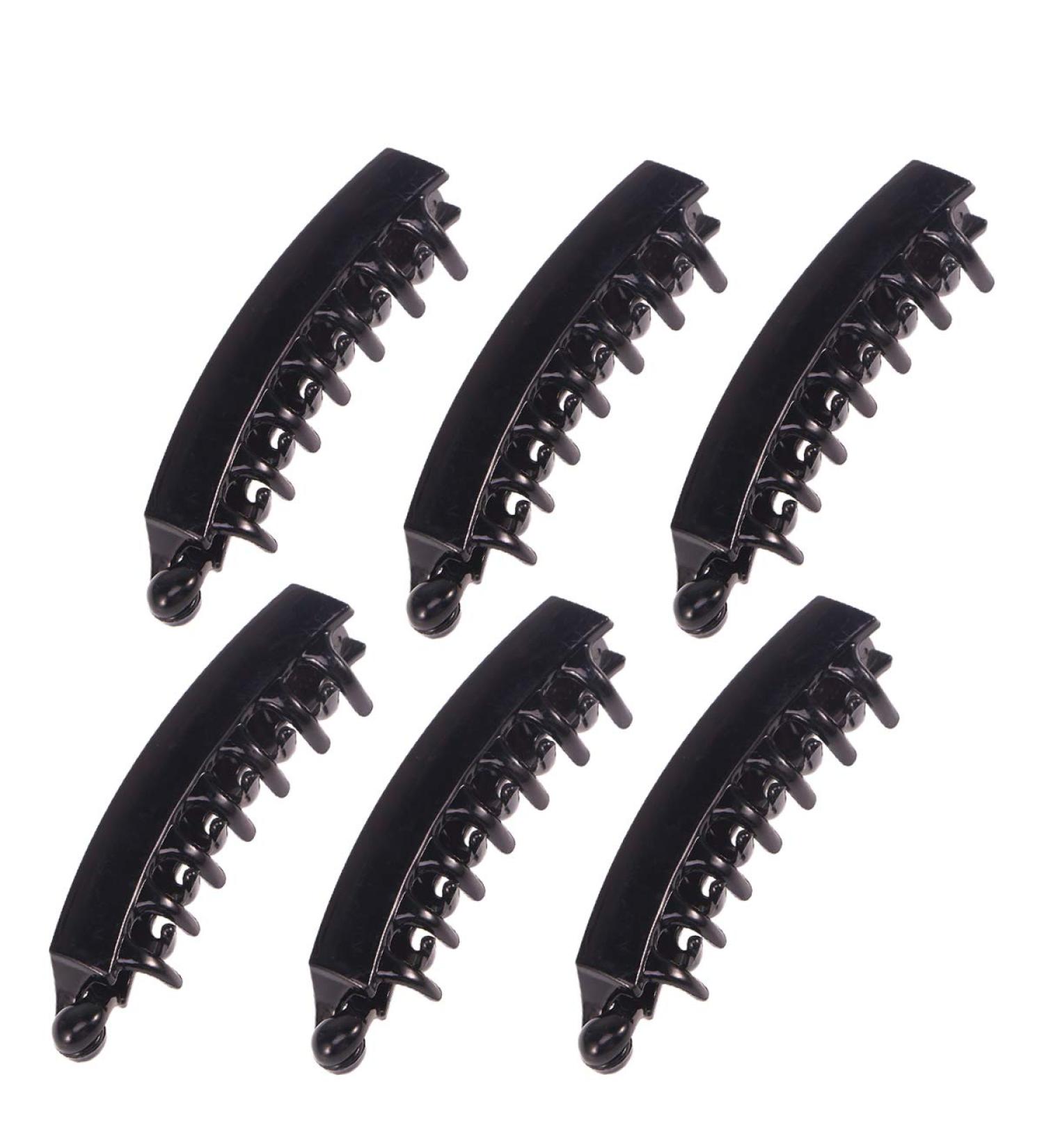 Frcolor Banana Hair Clip Ponytail Holder for Women & Girls - 6 Black Hair Accessories | Shop Internationally - Buy Online on GoSupps.com