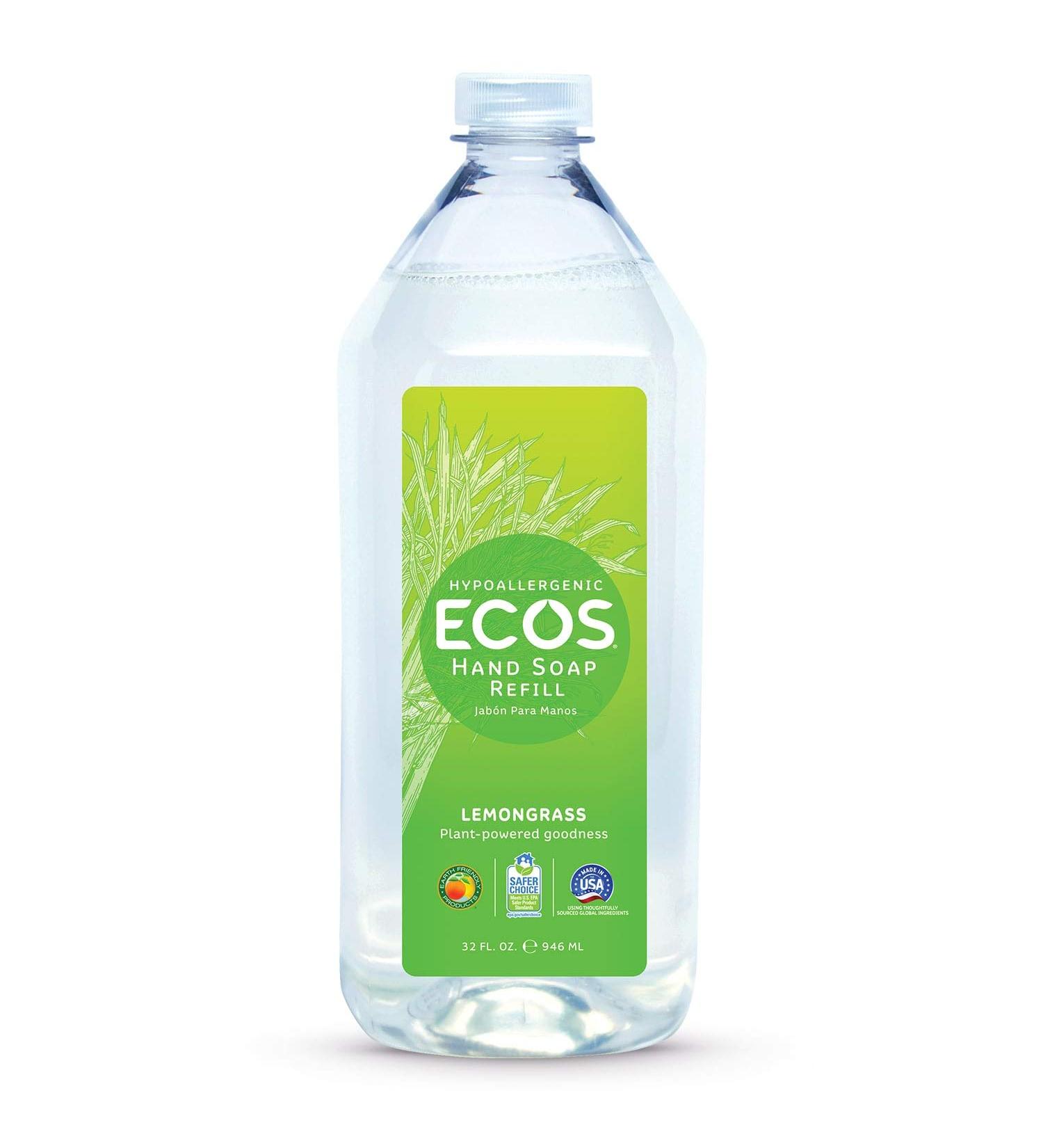 ECOS Hypoallergenic Hand Soap - Lemongrass Scent, 32 Fl Oz | Eco-Friendly Clean - Buy Online on GoSupps.com