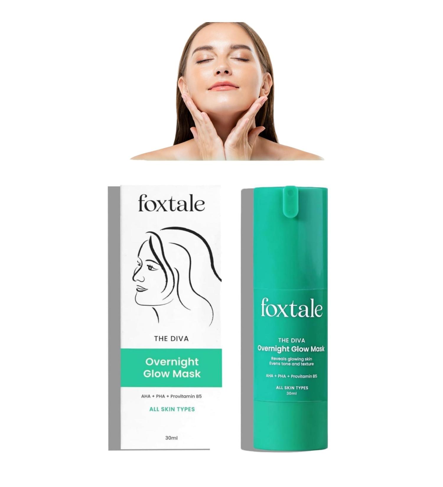 Foxtale Overnight Glow Mask - Salon Quality Brightening Facial Mask for Deep Hydration (1PC) | International Shipping - Buy Online on GoSupps.com