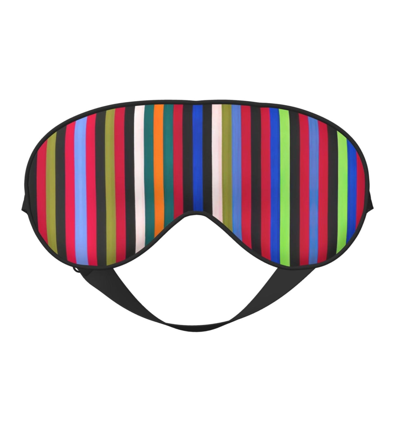 Buy Colored Stripes Vertical Print Eye Mask | Light Blocking Adjustable Sleep Mask for Deep Rest - Unisex - Buy Online on GoSupps.com