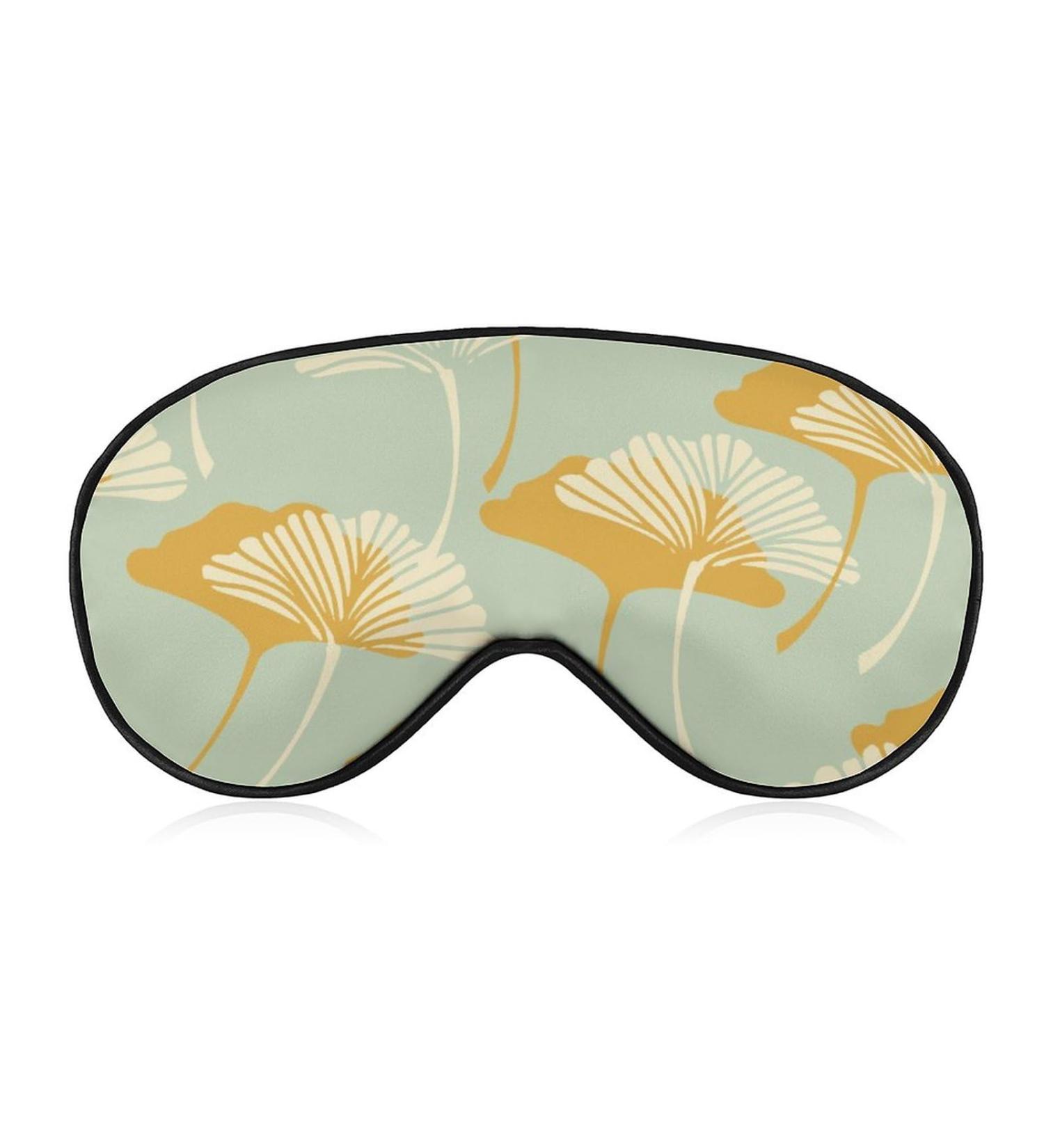 Ginko Leaves Sleep Mask - Adjustable Blindfold for Men & Women | Blocks Light for Travel, Nap, and Better Sleep - Buy Online on GoSupps.com
