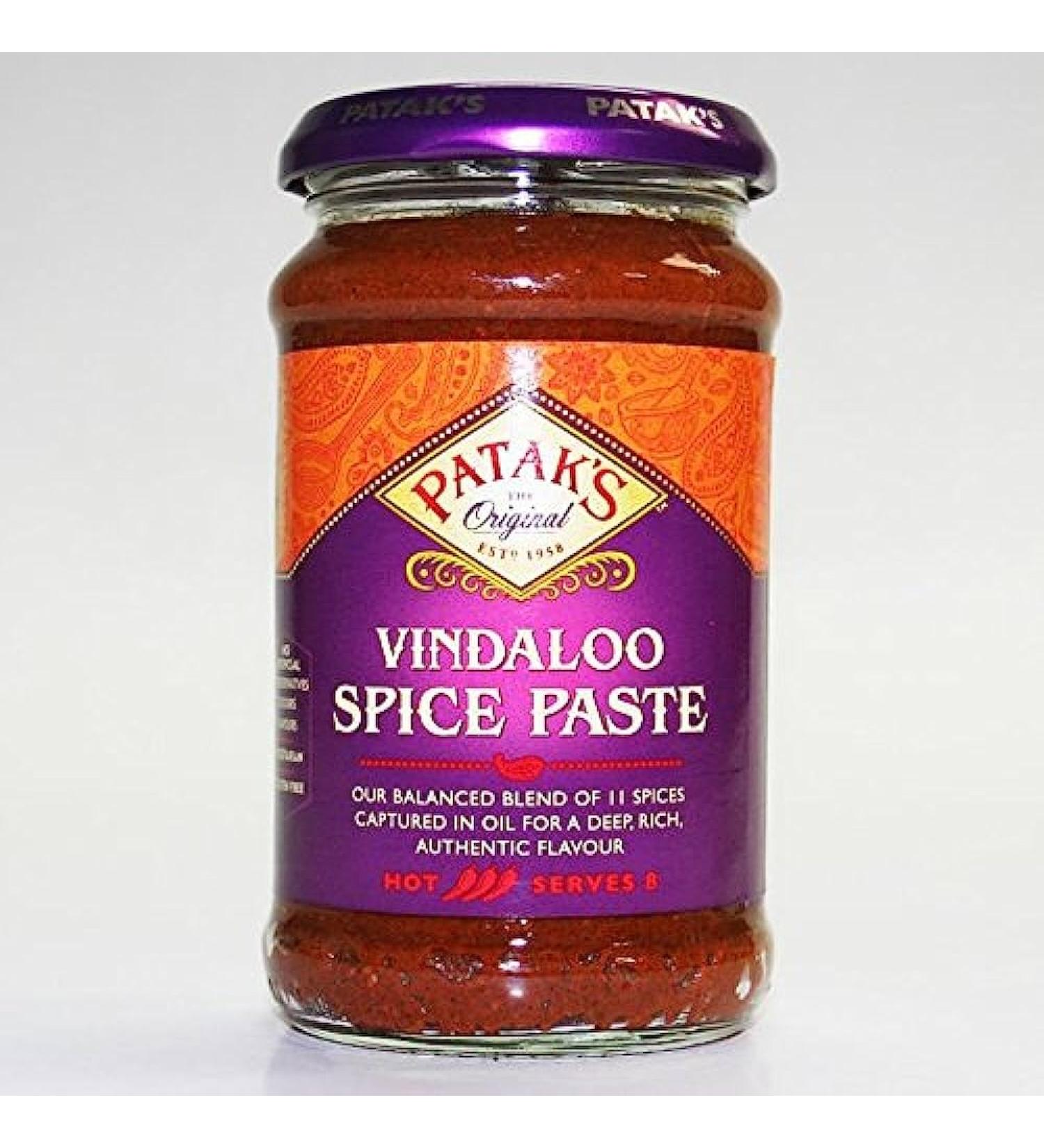 Patak's Vindaloo Spice Paste - 283g (Pack of 2) | Authentic Indian Recipe | Aromatic Hot & Spicy Flavor - Buy Online on GoSupps.com