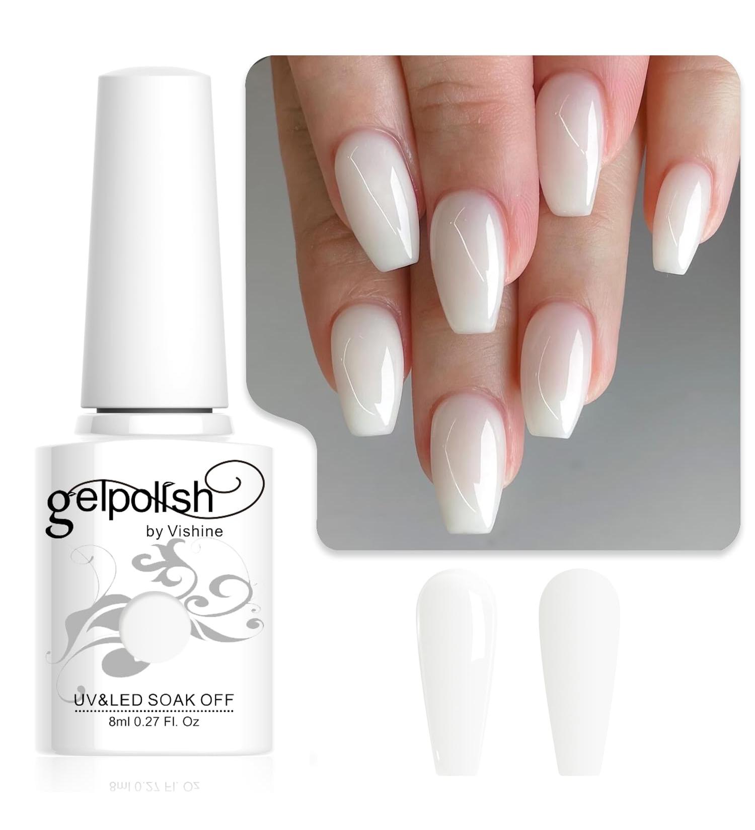 Vishine Neutral Gel Nail Polish 8ml Frosted White Milky Jelly Gel Polish Translucent Color Nail Gel Soak Off UV LED Nail Lamp Jelly Sheer Gel Polish Nail Art Gel E020 - Buy Online on GoSupps.com