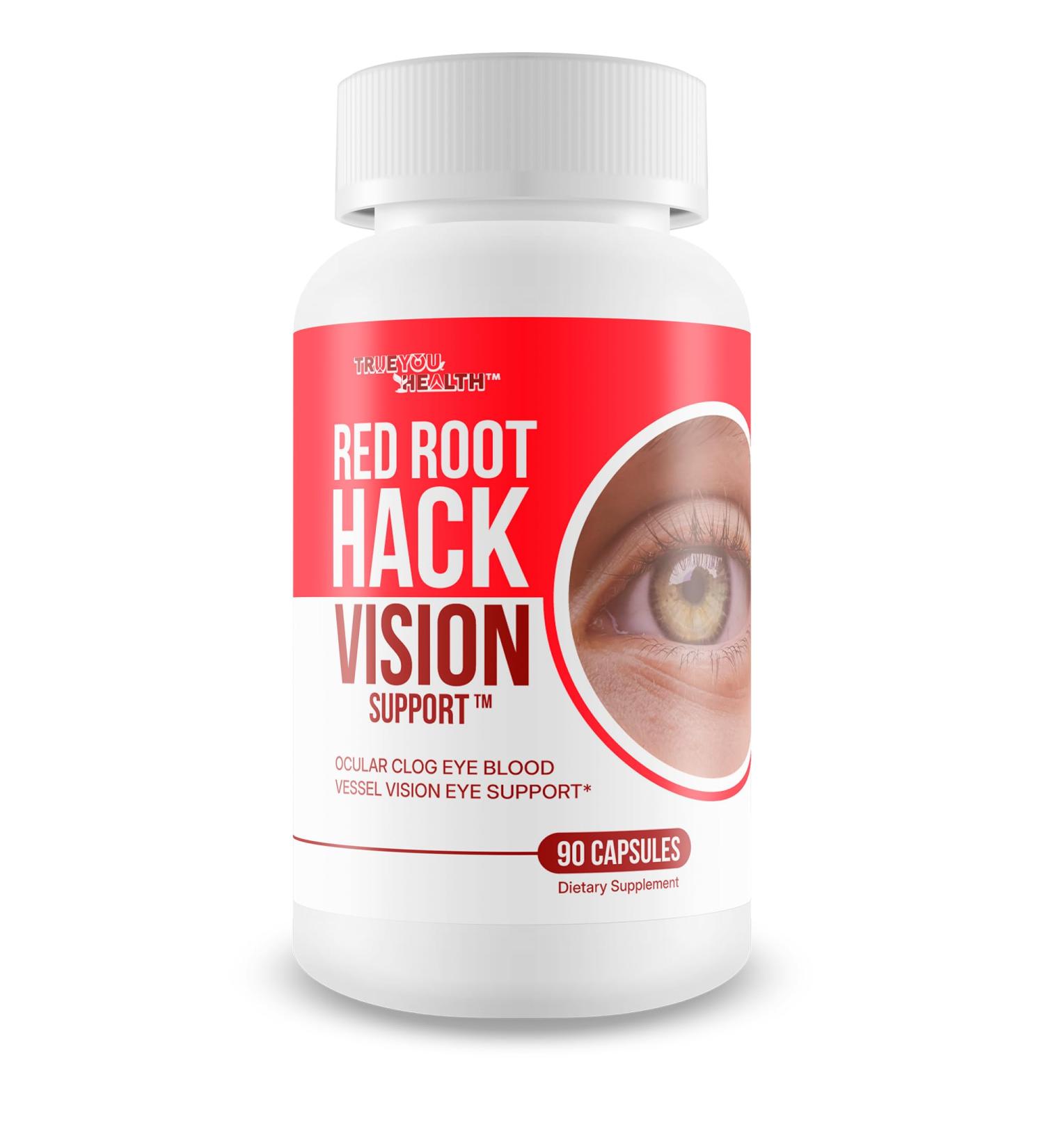 Red Root Hack Vision Supplement - Our Best Eye Pills for Ocular Clog - Vision Eye Vitamins to Improve Eyesight - Our Best Bloodflow Vision Pills Sight Care Formula with Vitamin A Lutein Zeaxanthin - Buy Online on GoSupps.com