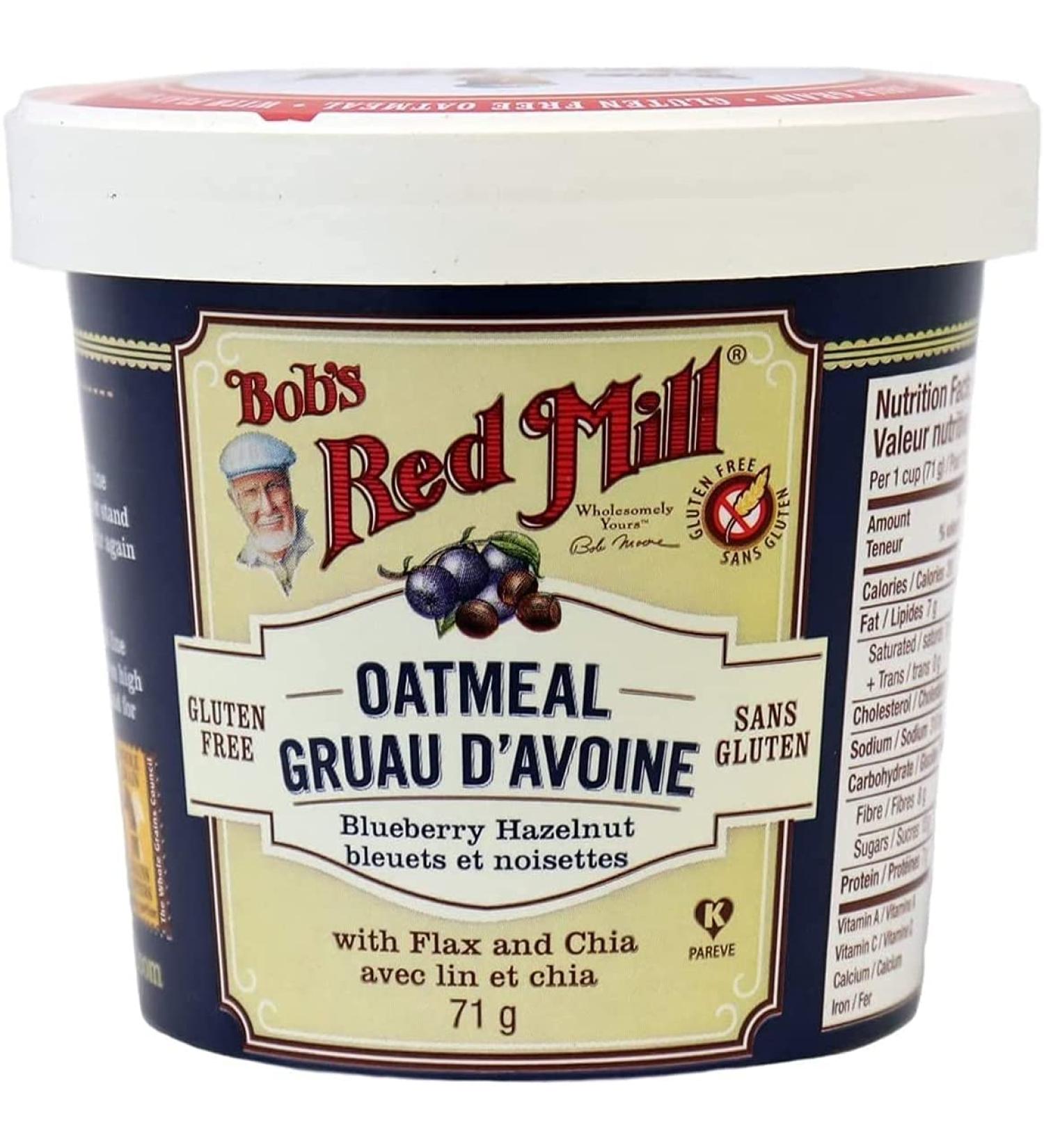 Bobs Red Mill Gluten Free Blueberry Hazelnut Oatmeal Cup 71 grams 12 count Blueberry Hazelnut 852 g (Pack of 1) - Buy Online on GoSupps.com