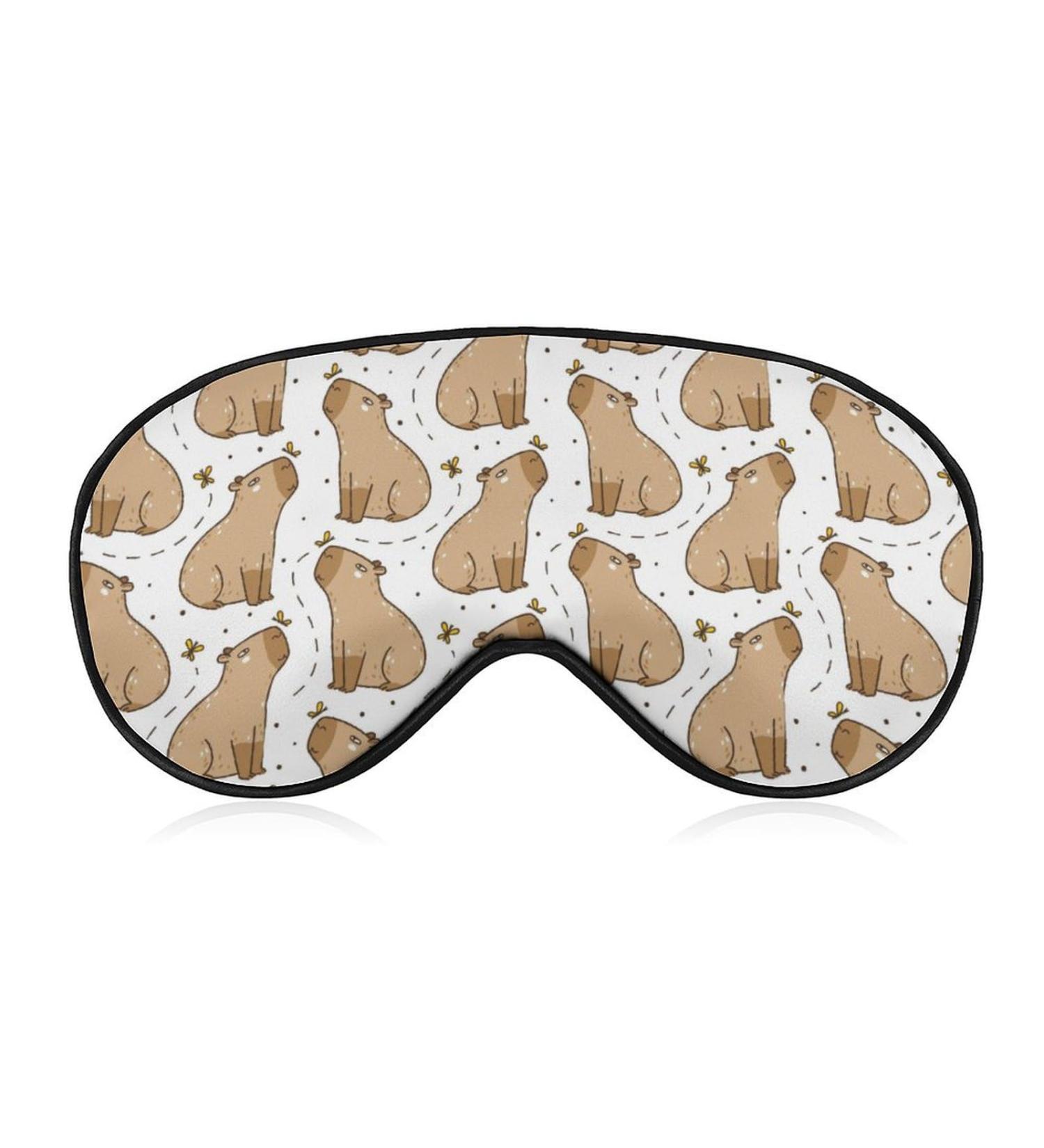 Buy Cute Cartoon Capybara Sleeping Mask | Soft Light-Blocking Eye Covers for Men Women & Kids - Adjustable Strap Sleepmask - Buy Online on GoSupps.com