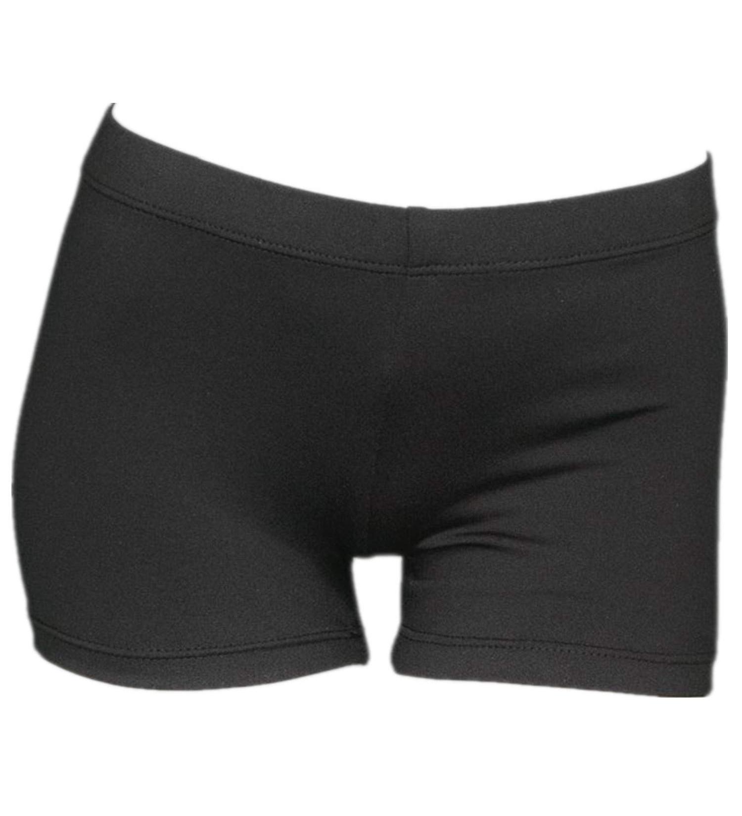 Girls' Sparkle Gymnastics Shorts - Ages 2-14 | Aosva Athletic Dancewear - Black - Buy Online on GoSupps.com