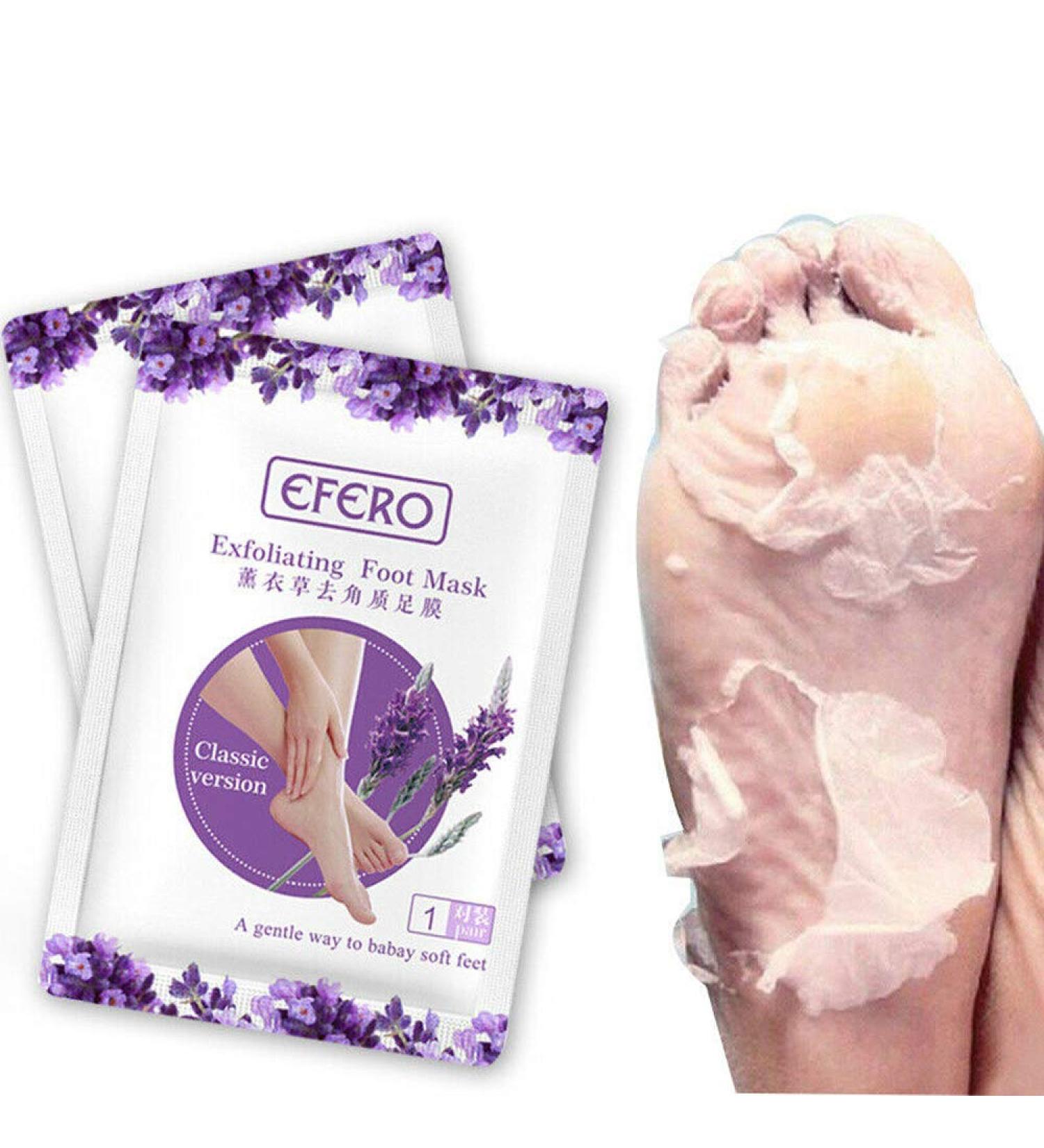 Exfoliating Foot Peel Sock Mask Baby Soft Feet Removes Dead Skin Dry Care Callus for Calluses Dead & Dry Skin - DEEP Cracked Heel Repair (Lavender)