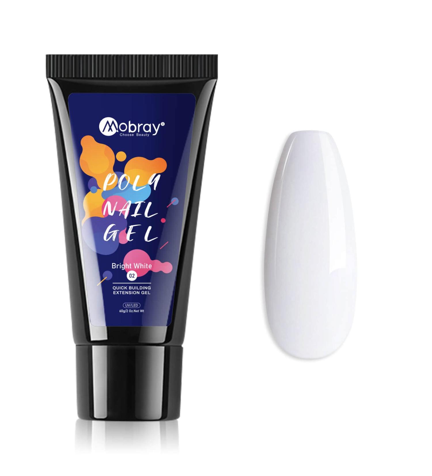 Mobray Poly Nail Gel 60 ML - White Builder Nail Gel for Natural Look Acrylic Nail Extensions - Gift for Women - Buy Online on GoSupps.com