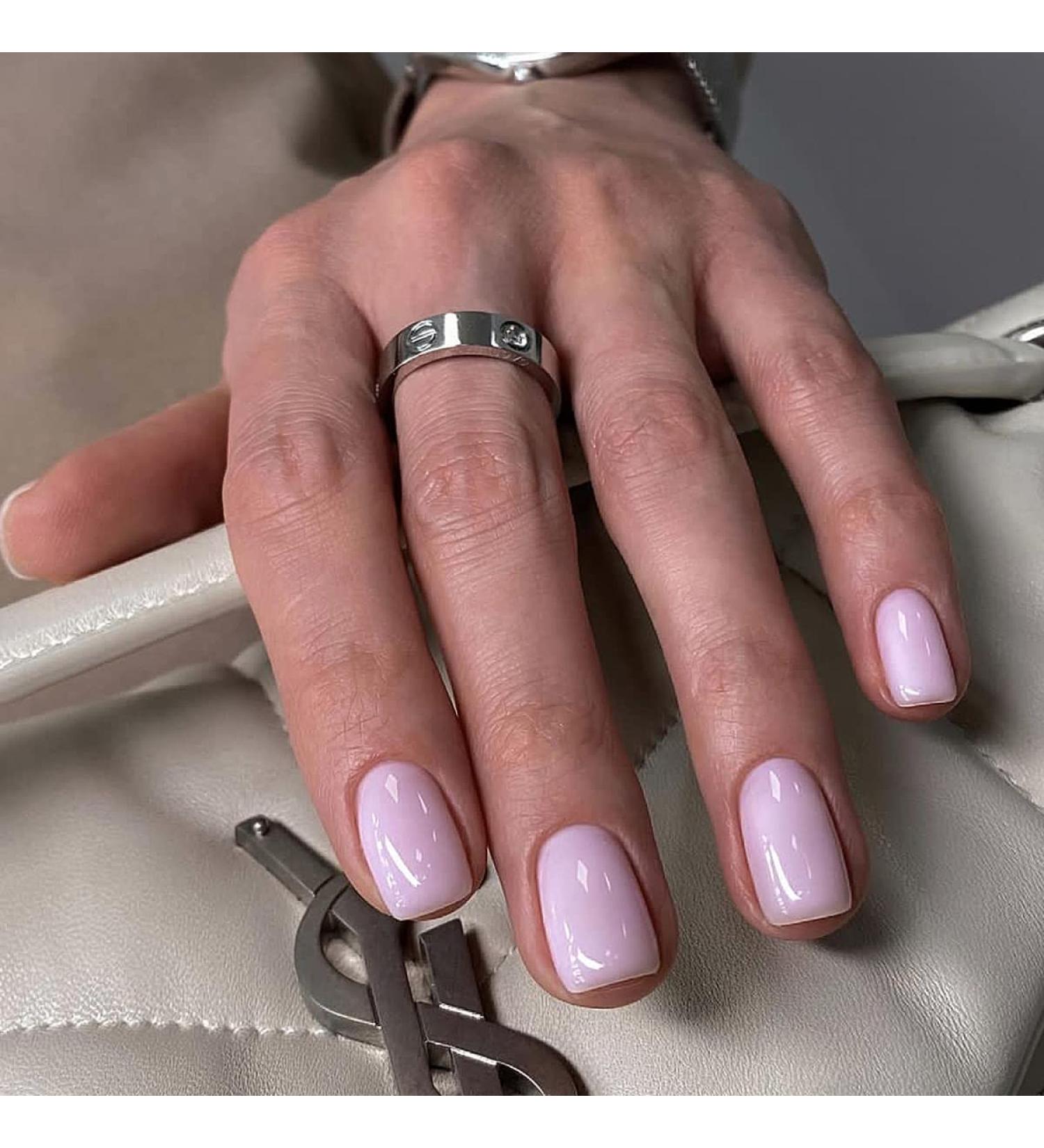 Light Pink Square Press on Nails - 24pcs Pure Color Acrylic Stick on Nails for Women and Girls | Cute Extra Short Summer Fake Nails - Buy Online on GoSupps.com