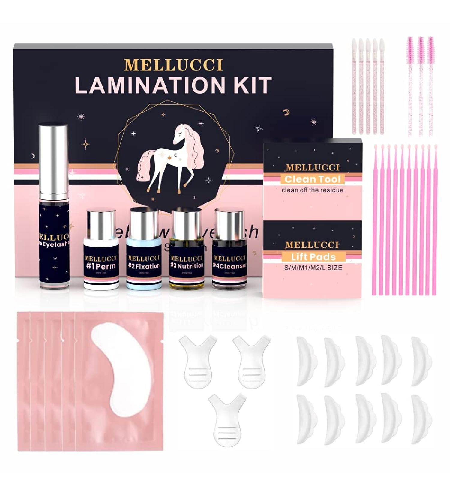 Mellucci Lash Lift & Brow Lamination Kit - Easy DIY Eyelash Perm Long-Lasting Salon Results Complete Instructions - Buy Online on GoSupps.com